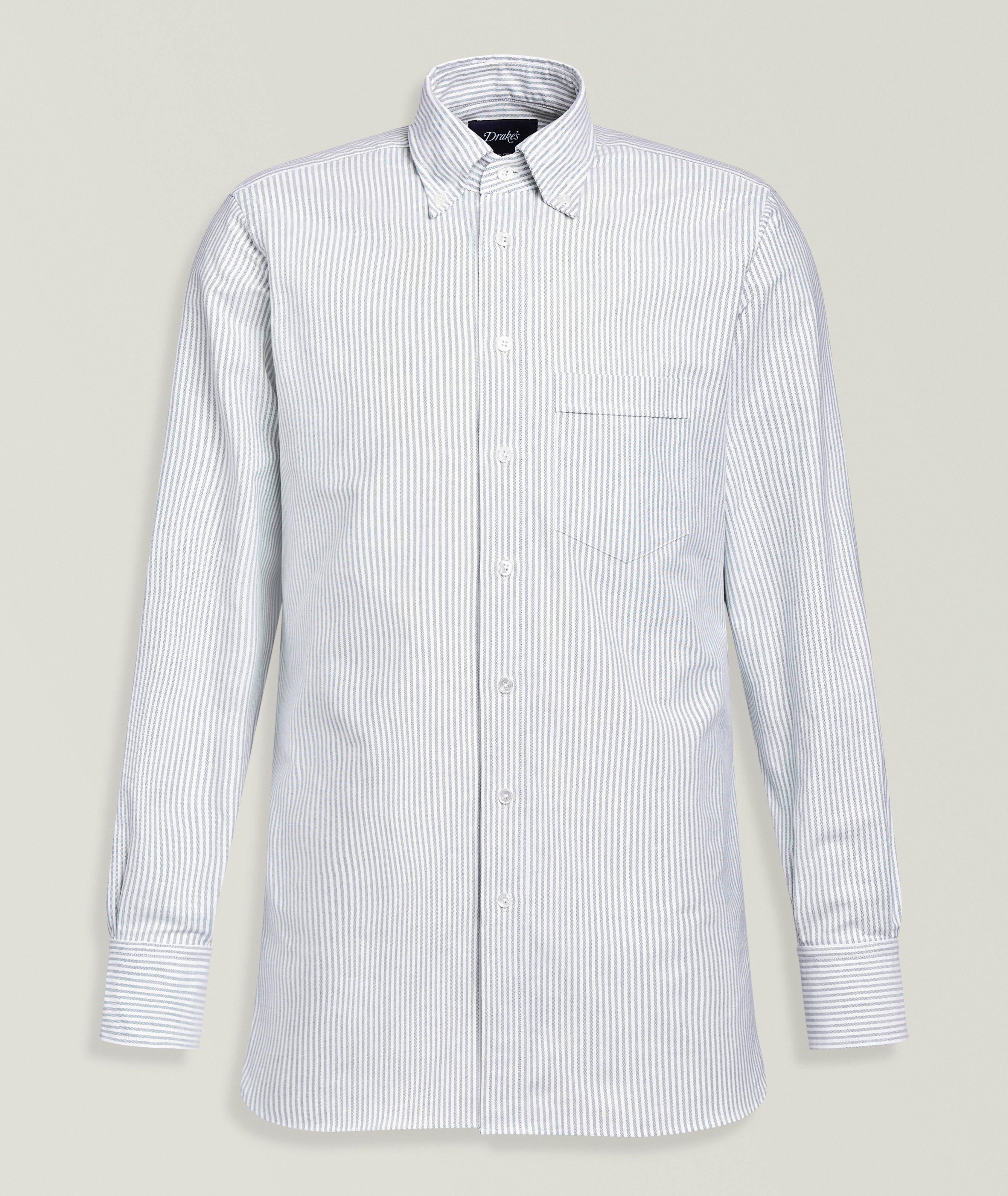 Drake's Chemise Oxford coton rayures coutil