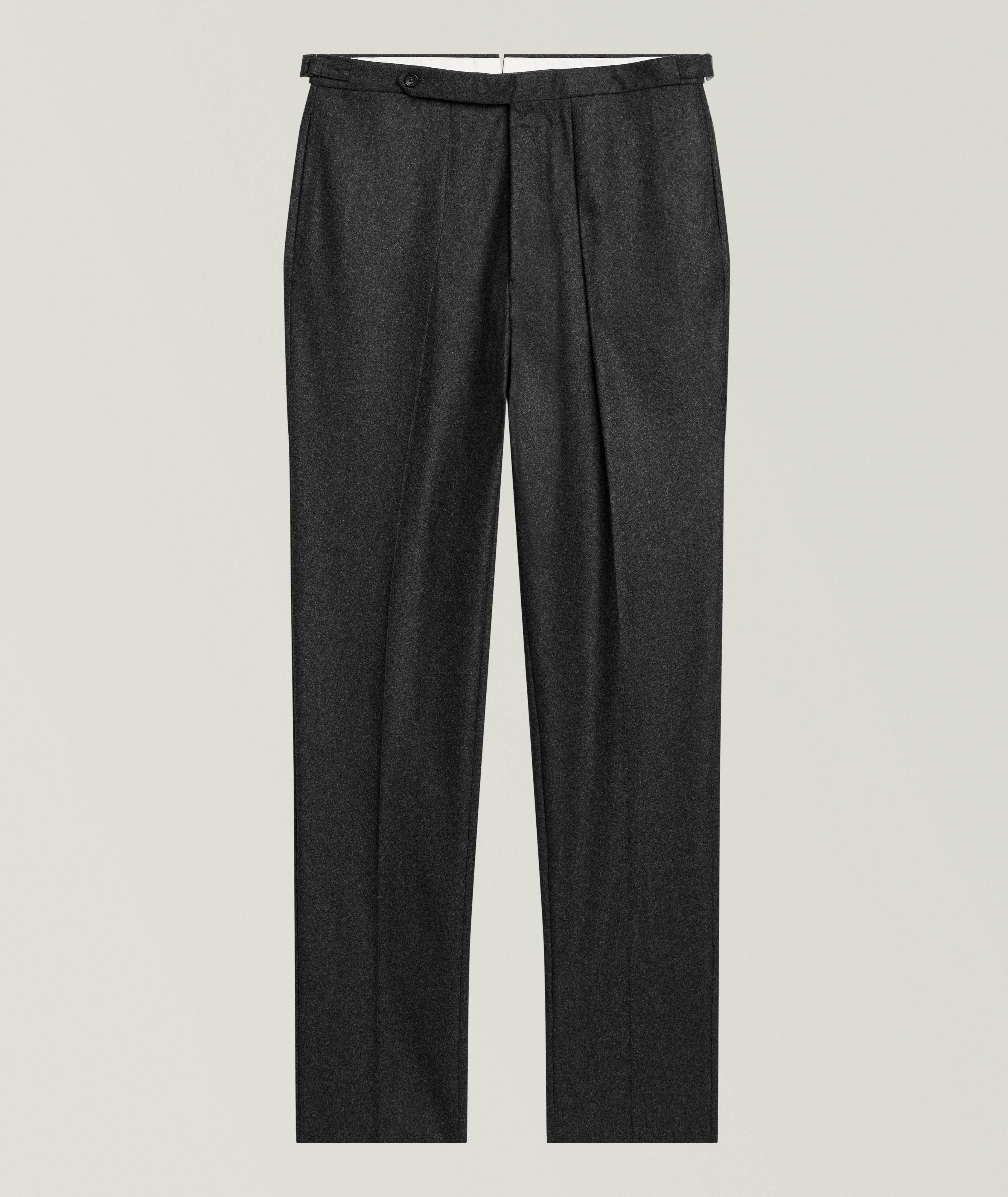 Drake's Pantalon de complet flanelle laine plissé