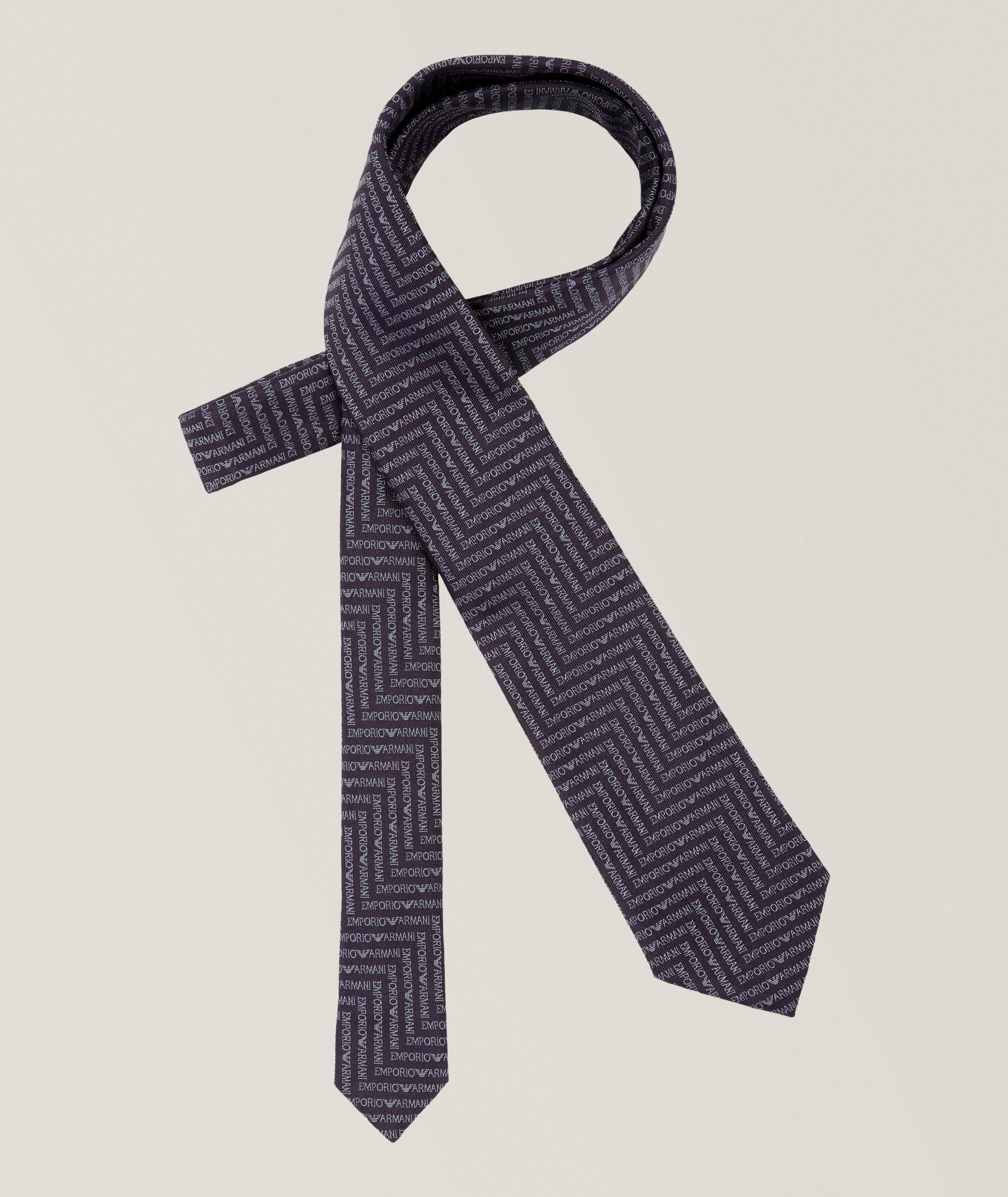 Emporio Armani Cravate en soie jacquard chevrons