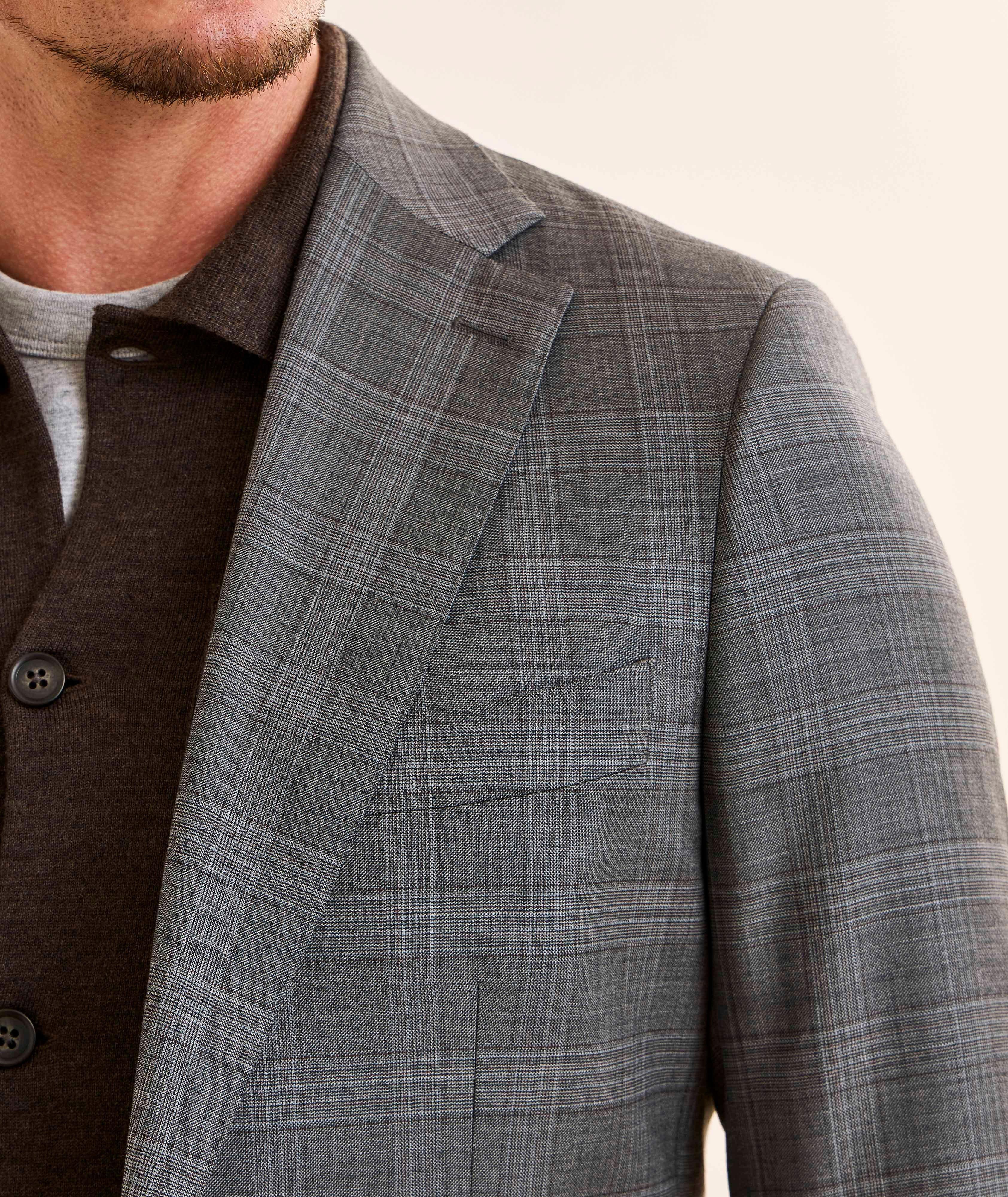 Regular-Fit Prince Of Wales Wool Suit image 3