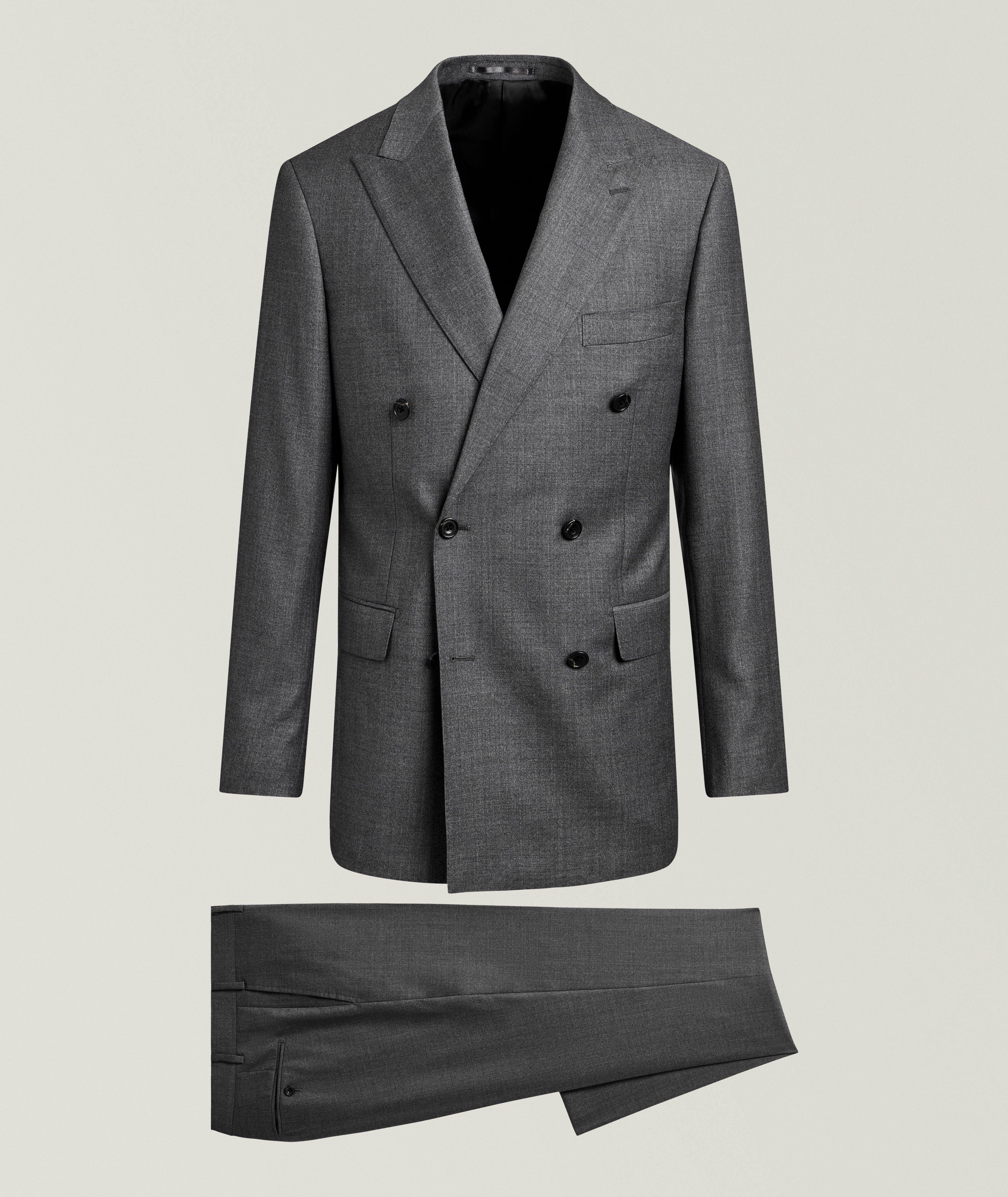 Harold Regular-Fit Double-Breasted Flannel Wool Suit