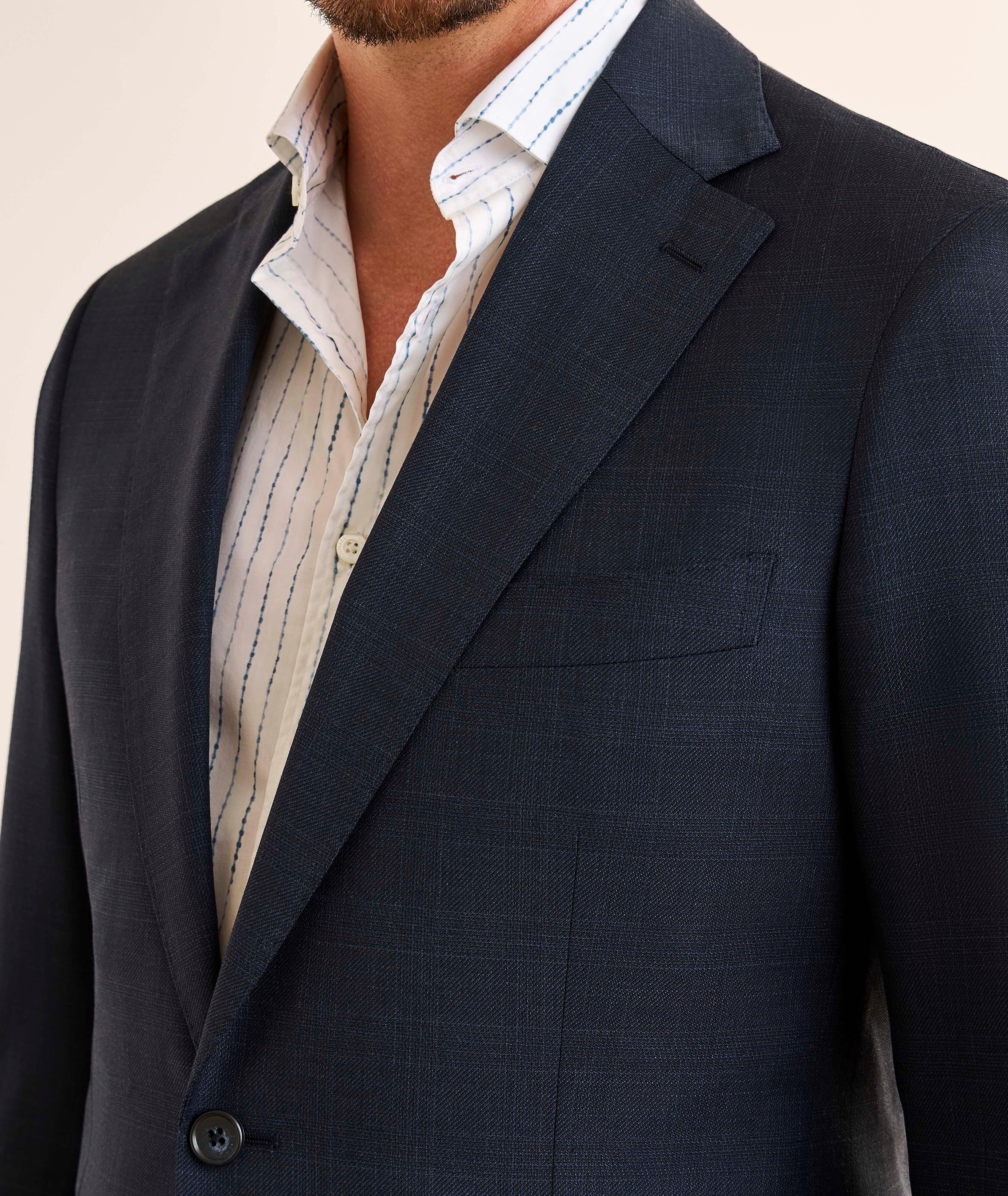 Regular-Fit Shadow Plaid Wool Suit image 3