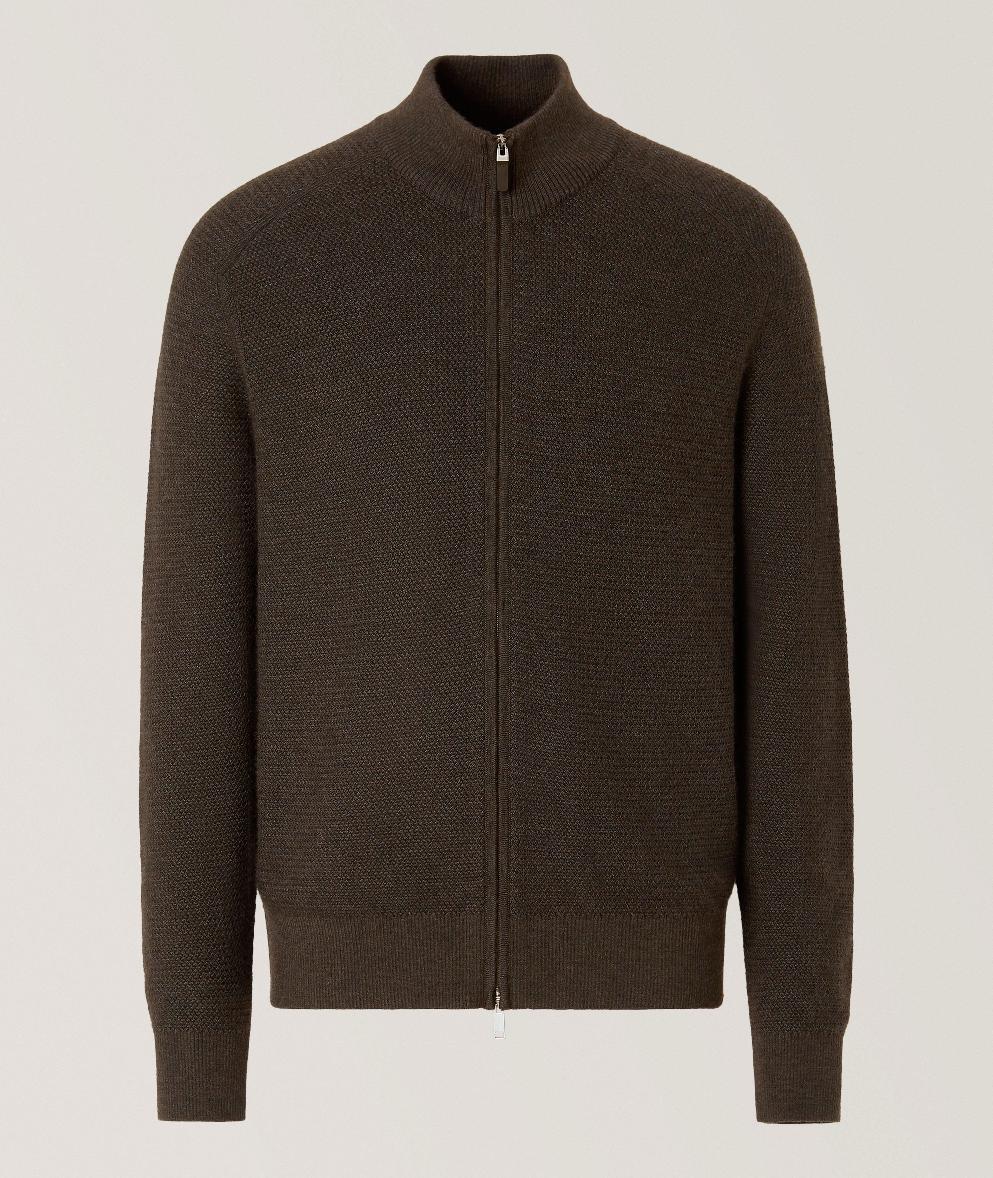 ZEGNA Mélange Cashseta Full-Zip Cardigan