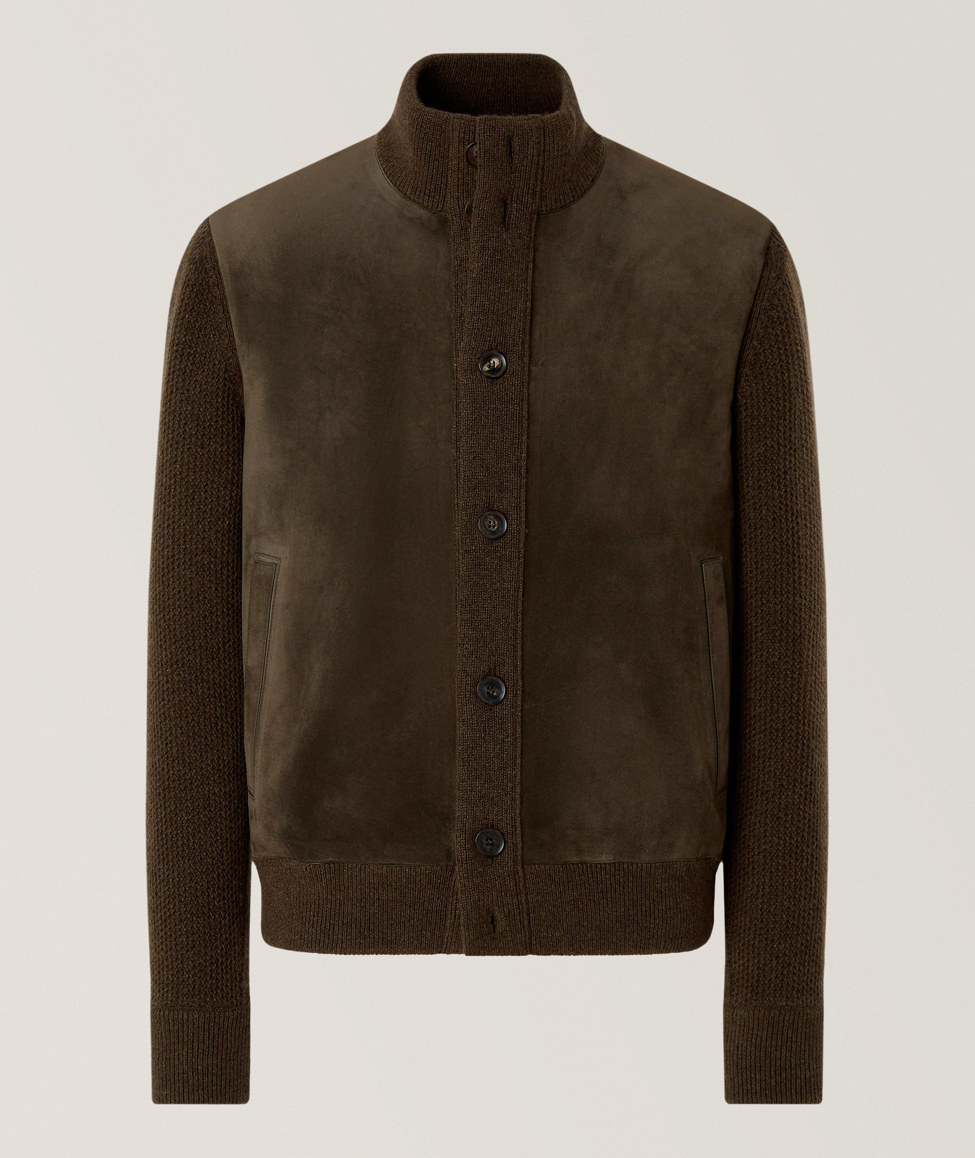 ZEGNA Blouson hybride cuir & cachemire Oasi