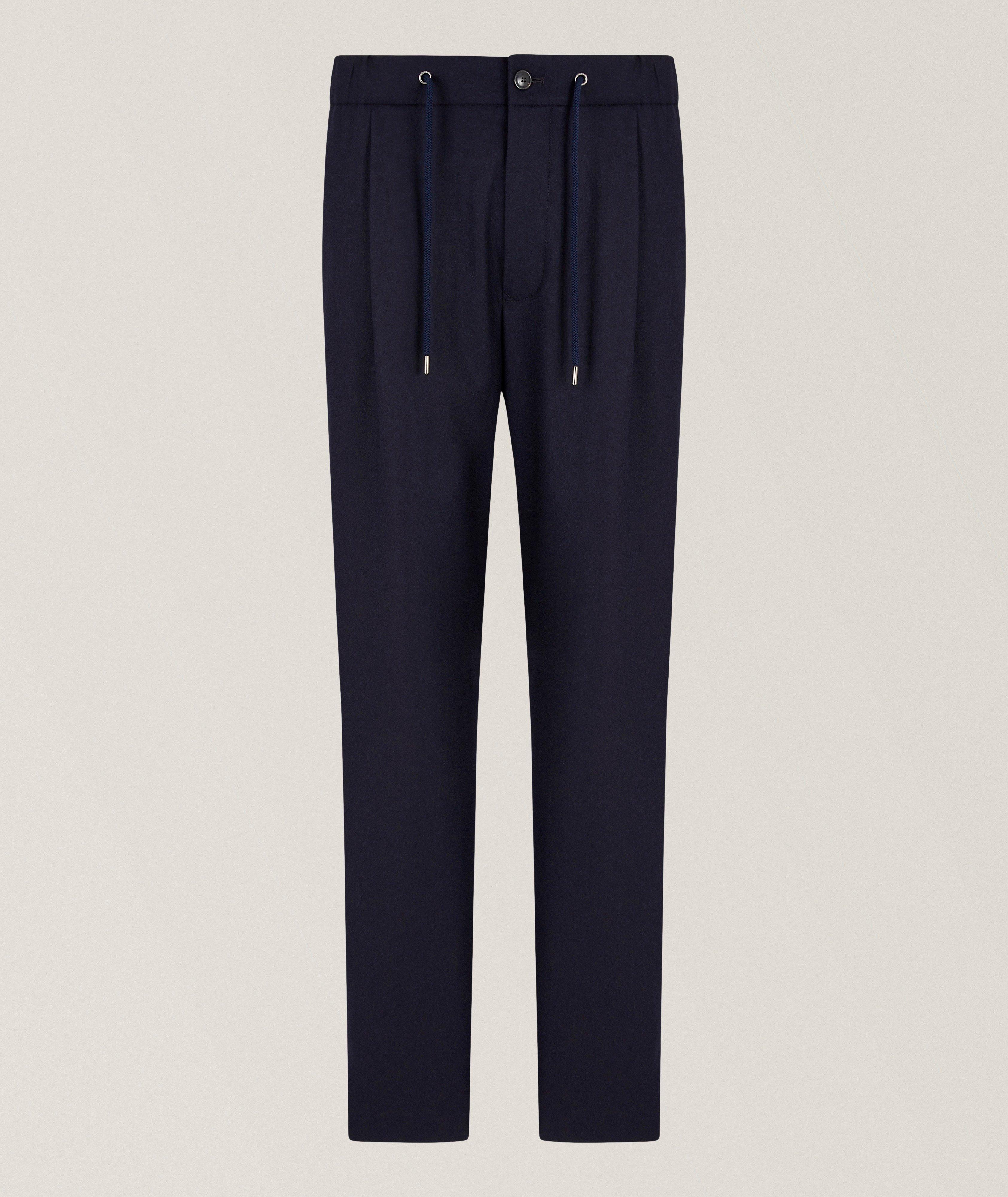 Giorgio Armani Pleated Stretch-Cashmere Drawstring Pants