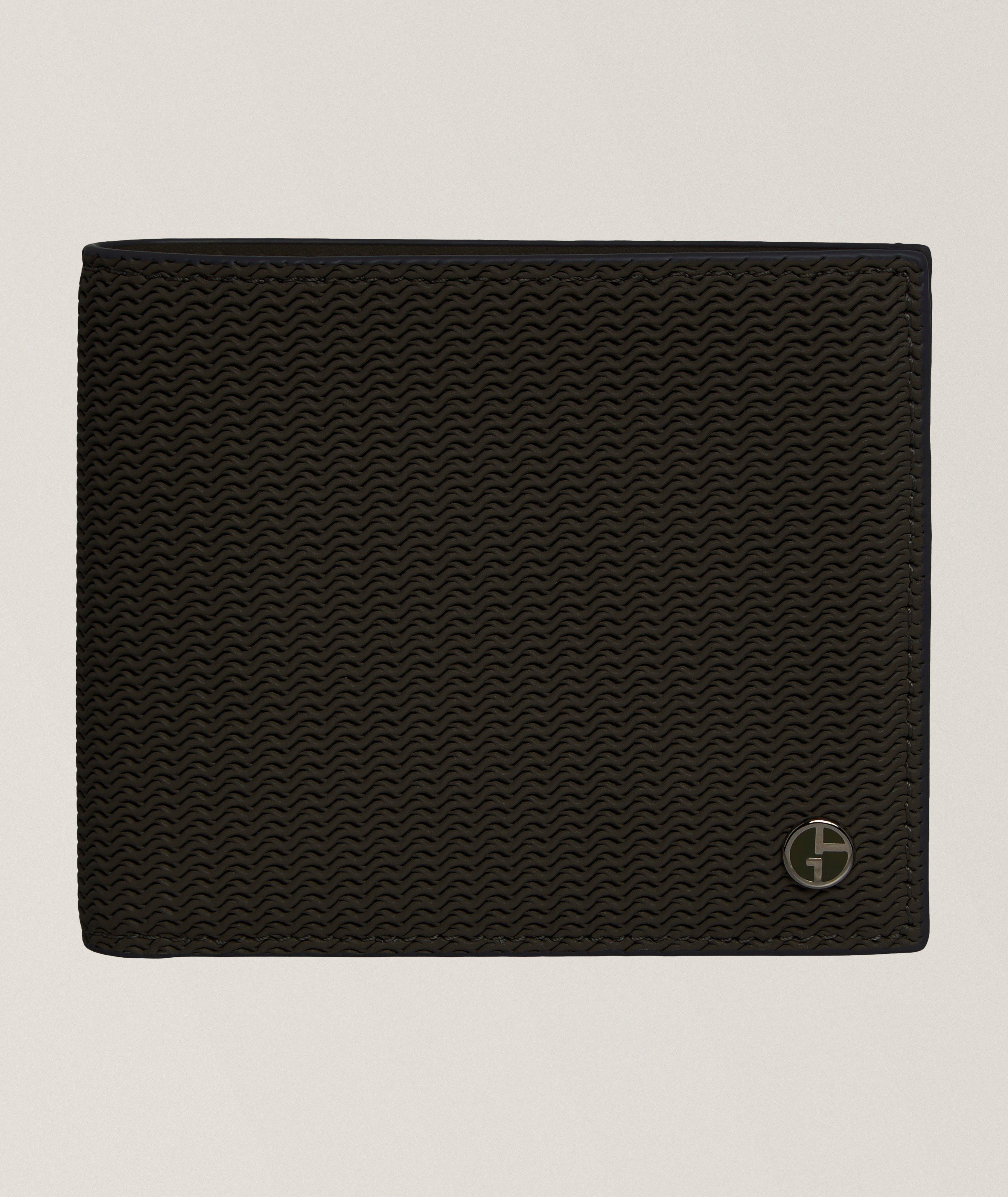 Giorgio Armani Wave-Print Leather Bifold Wallet