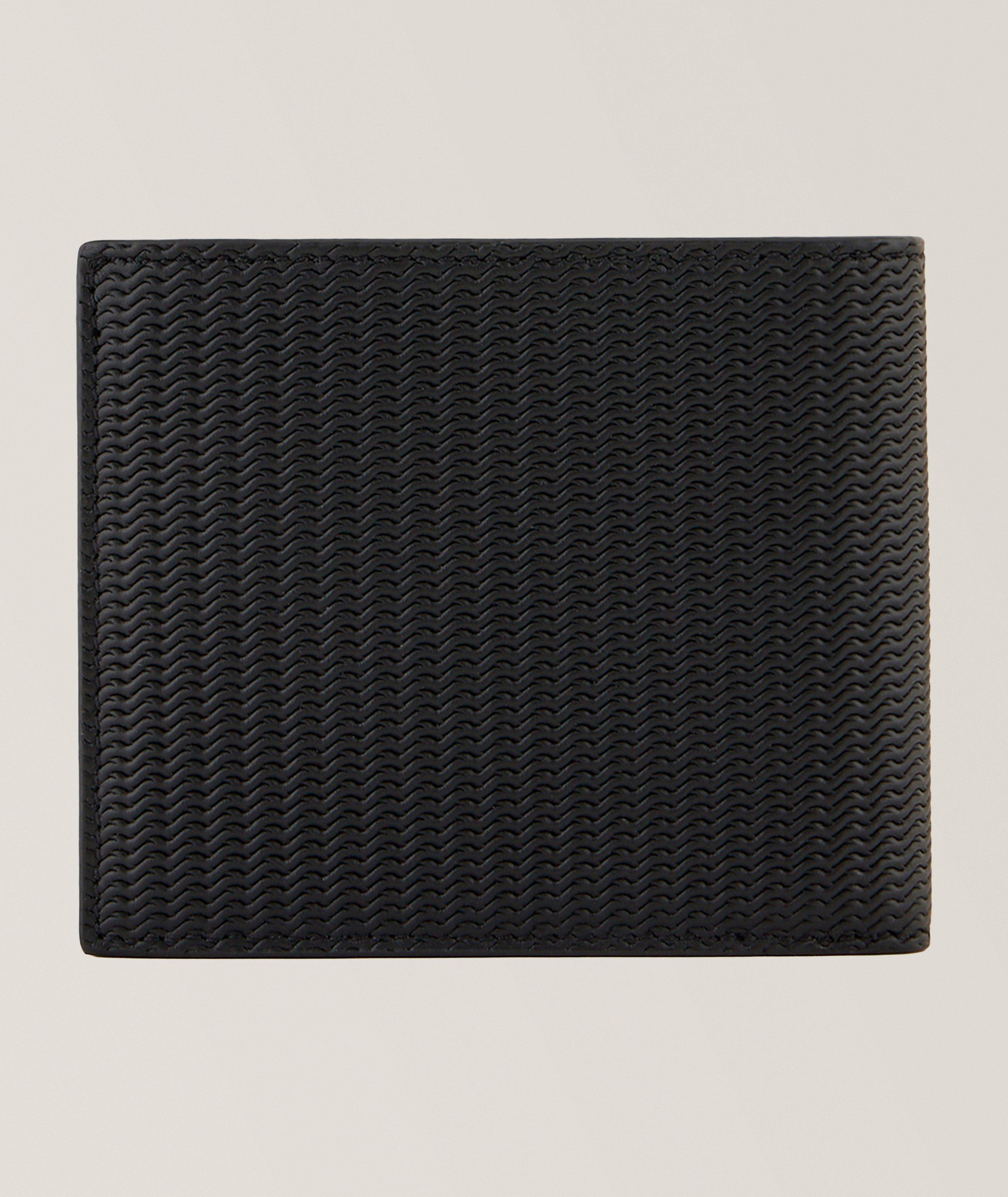 Wave-Print Leather Bifold Wallet image 1