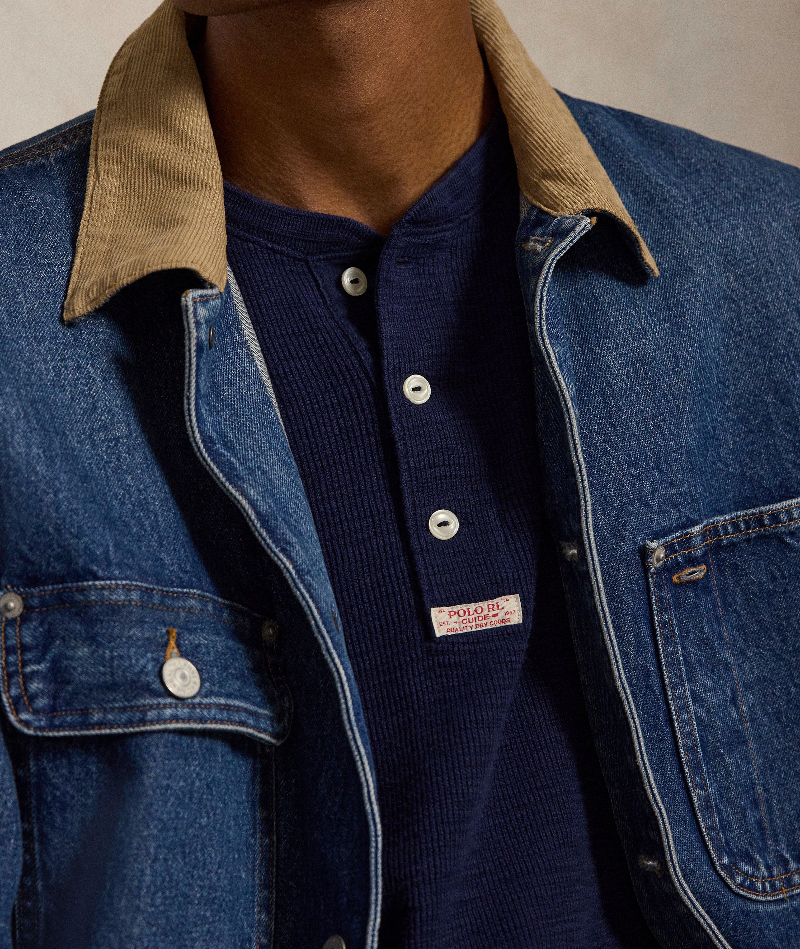 Waffle-Knit Henley Shirt image 4
