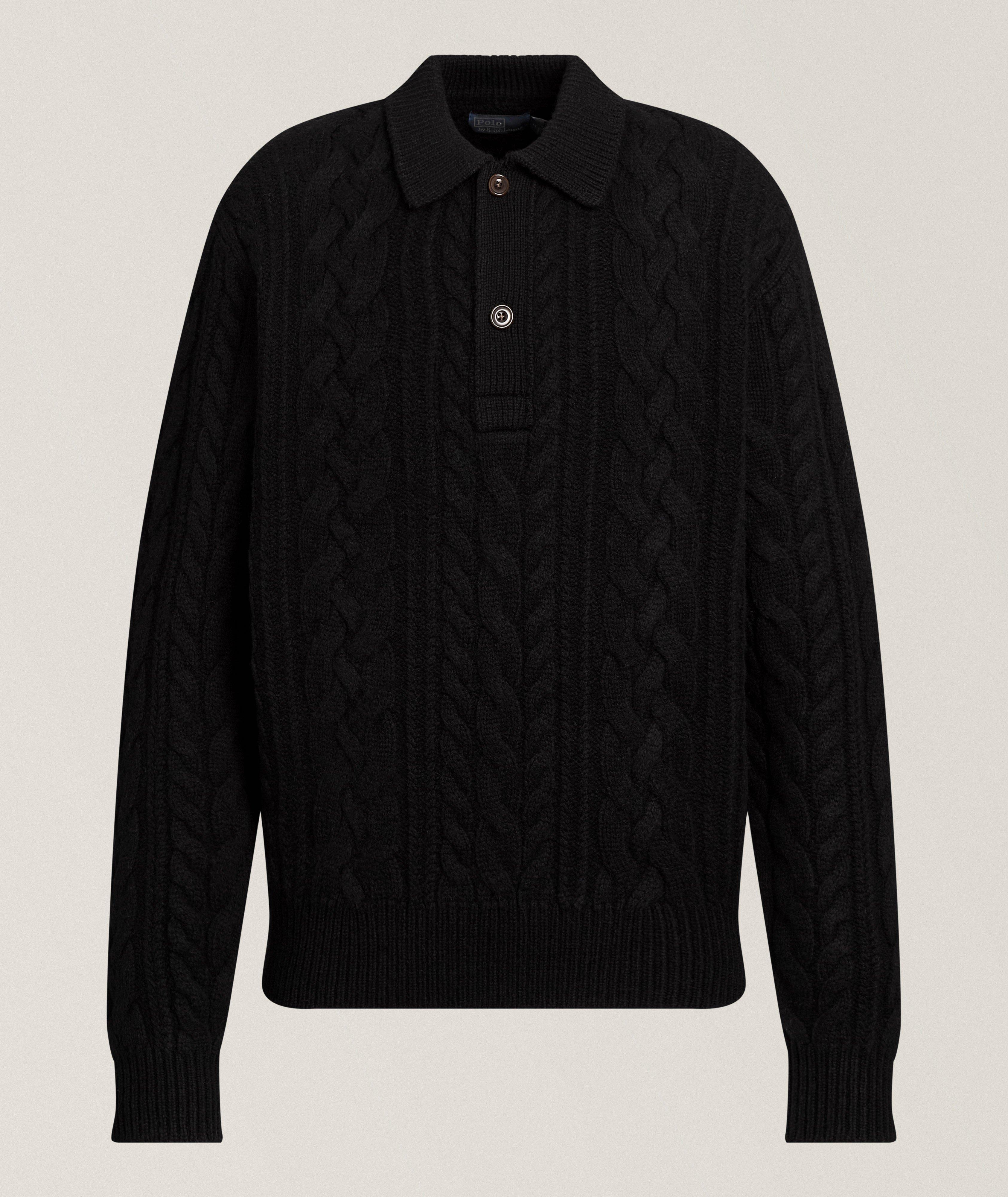 Polo Ralph Lauren Cable Knit Wool-Alpaca Polo Sweater