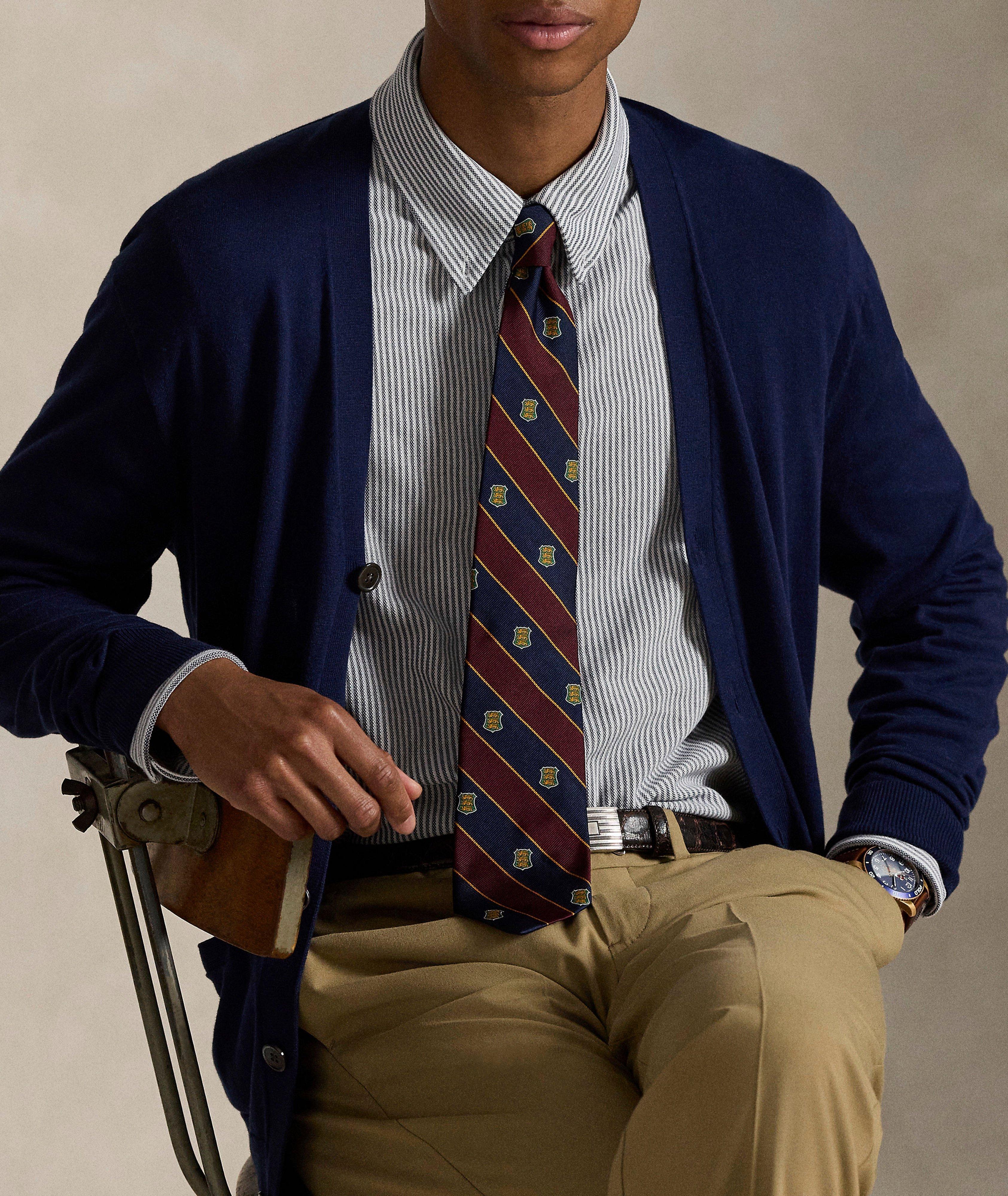 Striped Knit Oxford Shirt image 4