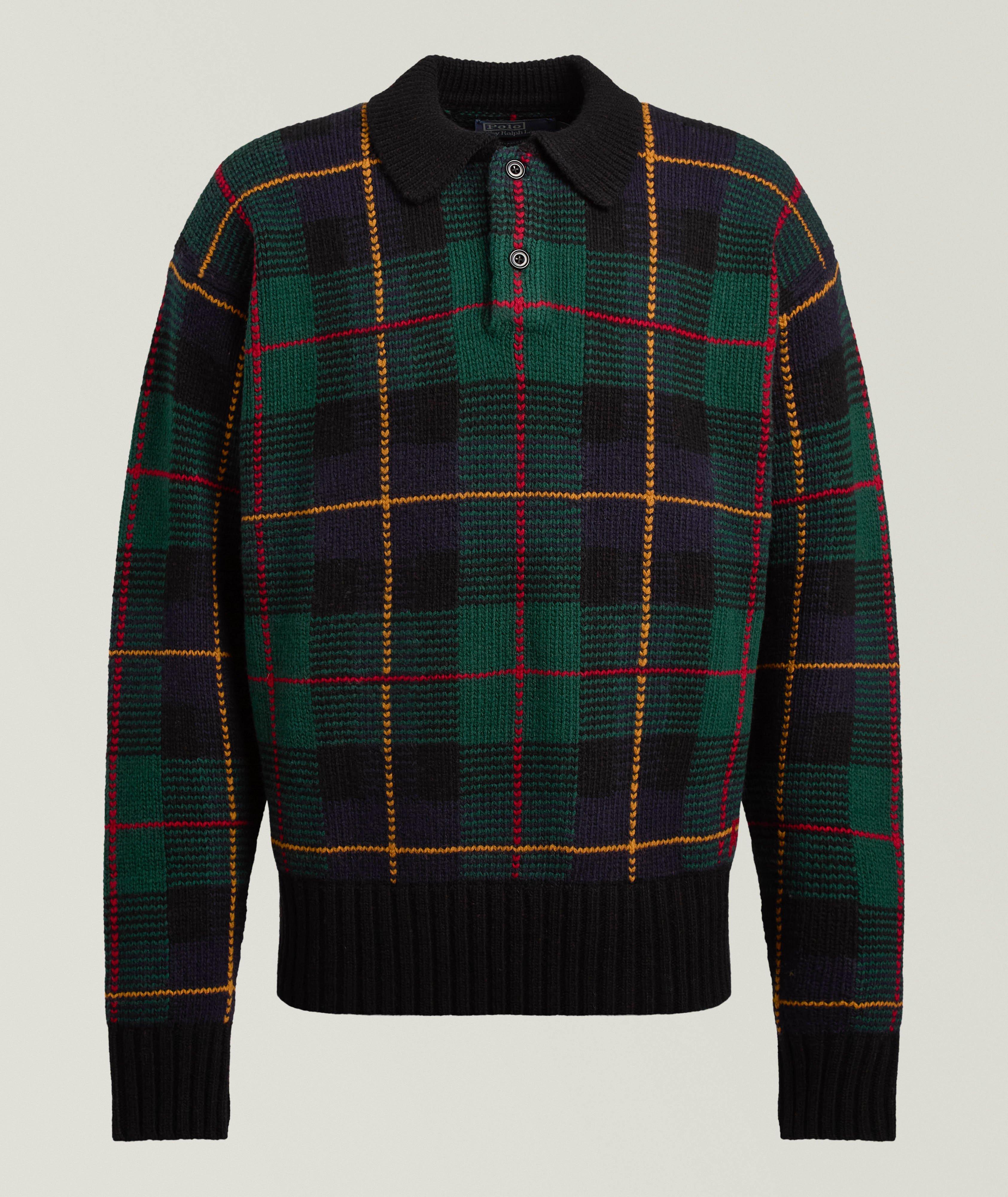 Polo Ralph Lauren Plaid Wool Polo Sweater 