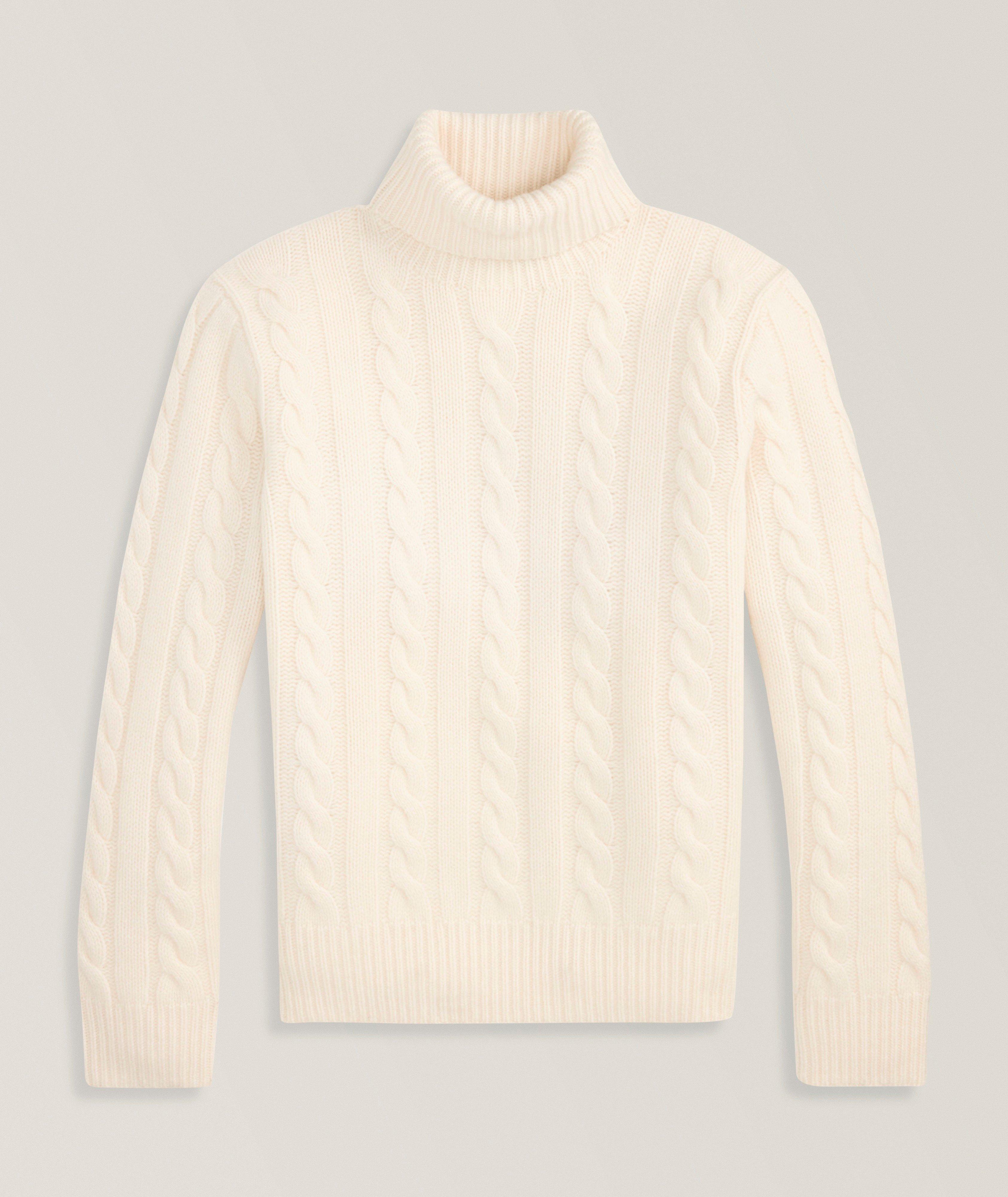 Polo Ralph Lauren Pull col roulé cachemire-laine tricot-torsadé
