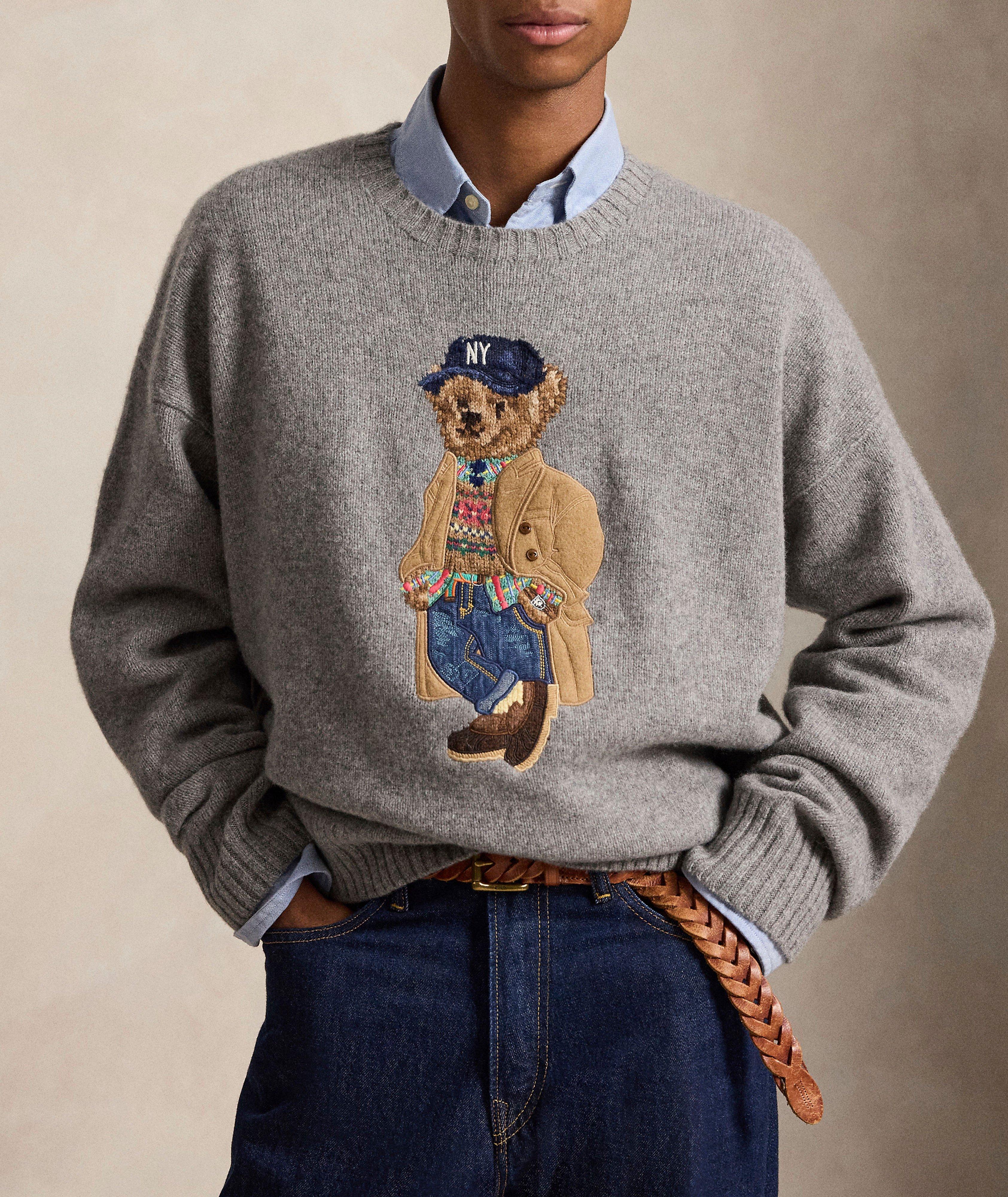 Relaxed-Fit Polo Bear Wool-Cashmere Sweater image 1