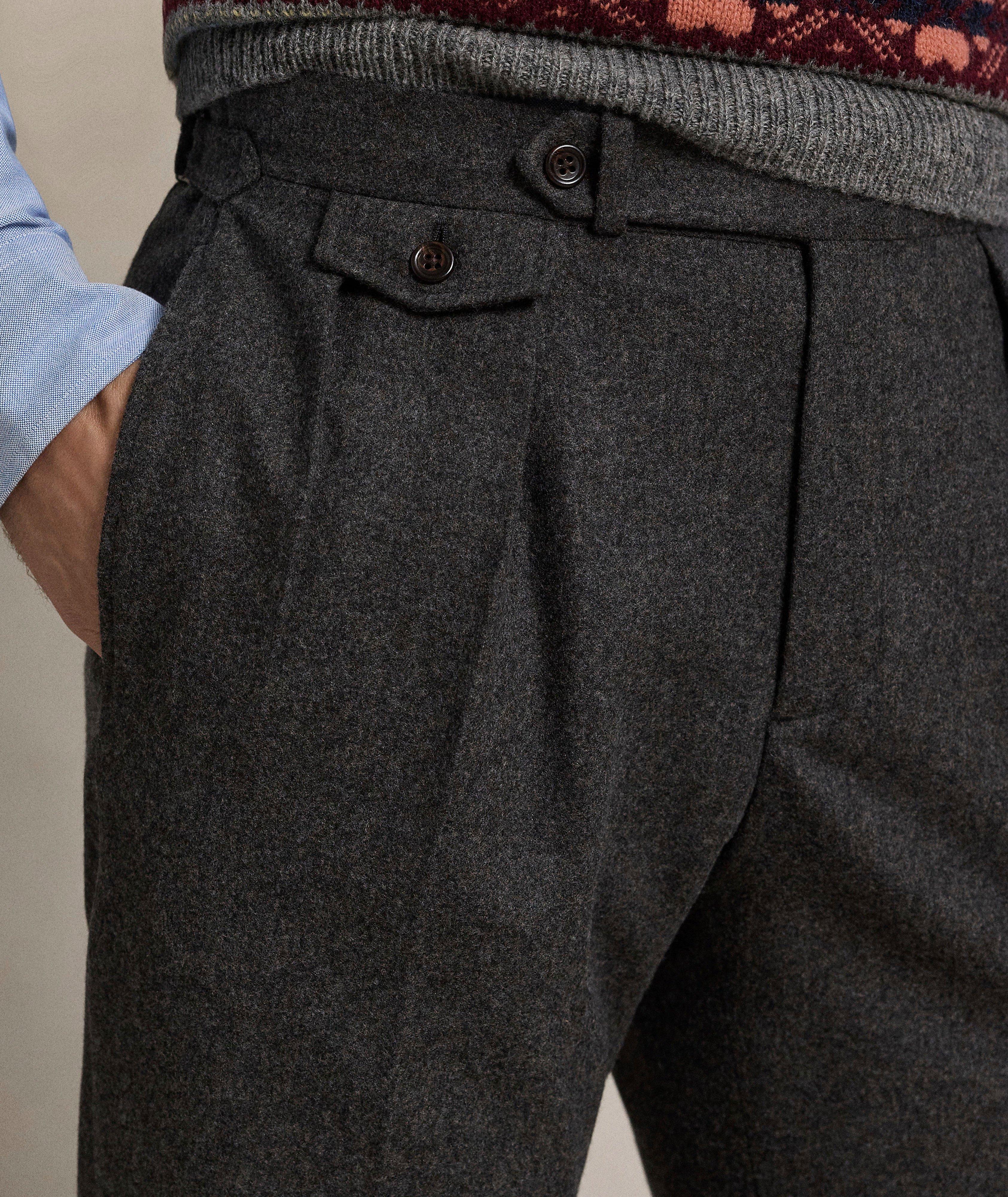 Pleated Wool Flannel Pants image 3