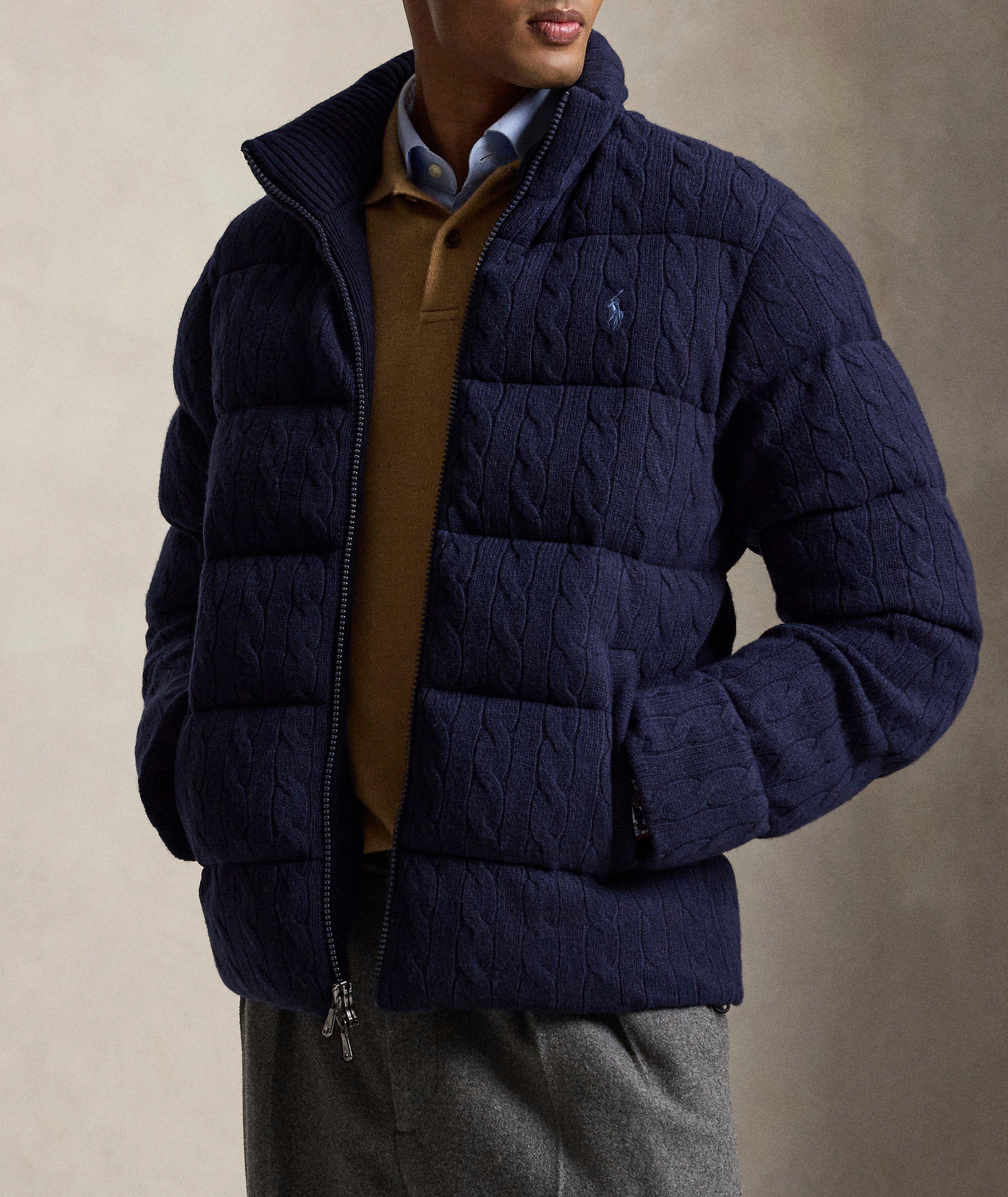 Polo Ralph Lauren Cable-Knit Wool-Cashmere Sweater Jacket | Coats