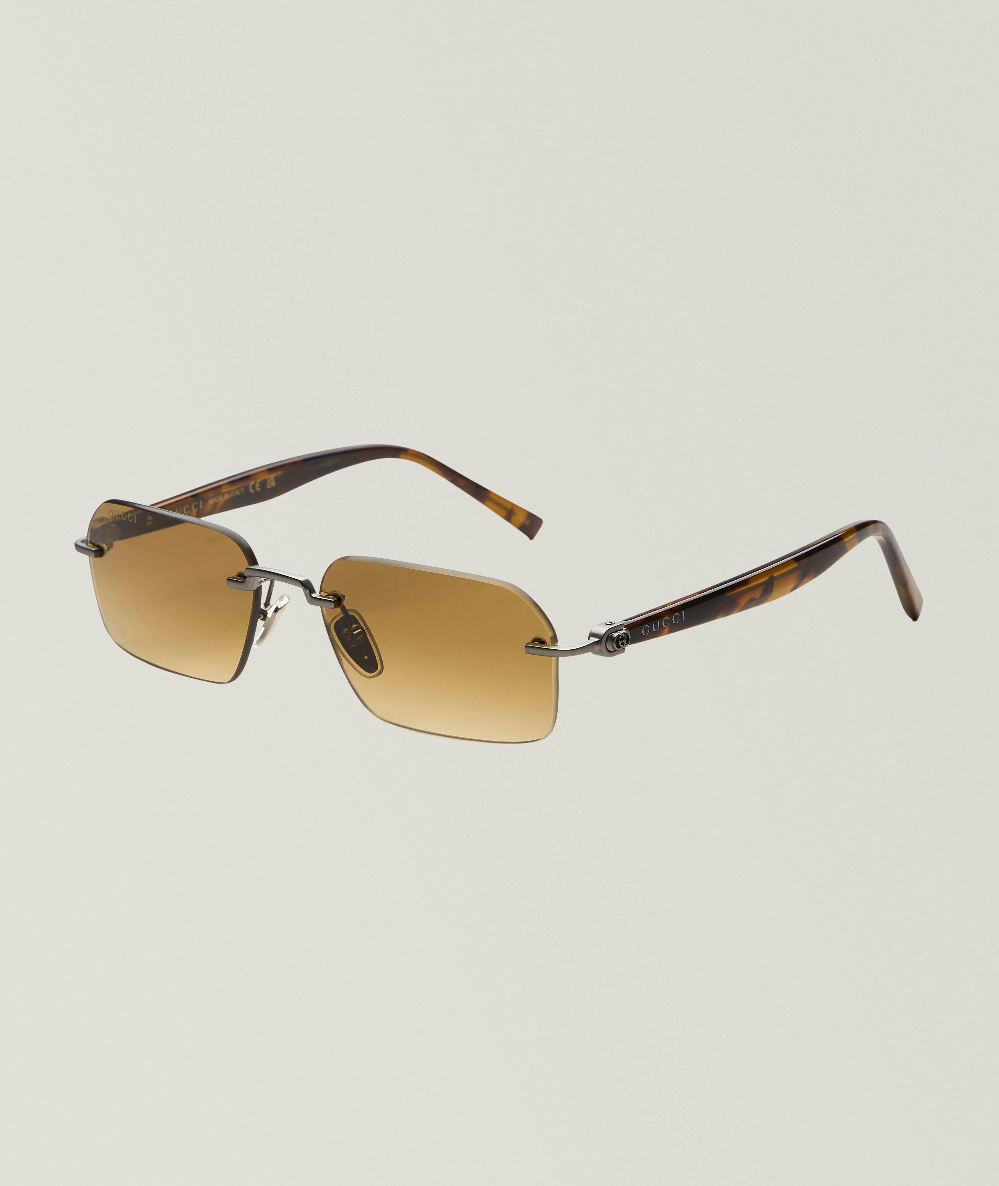 Gucci Havana Rectangular Sunglasses