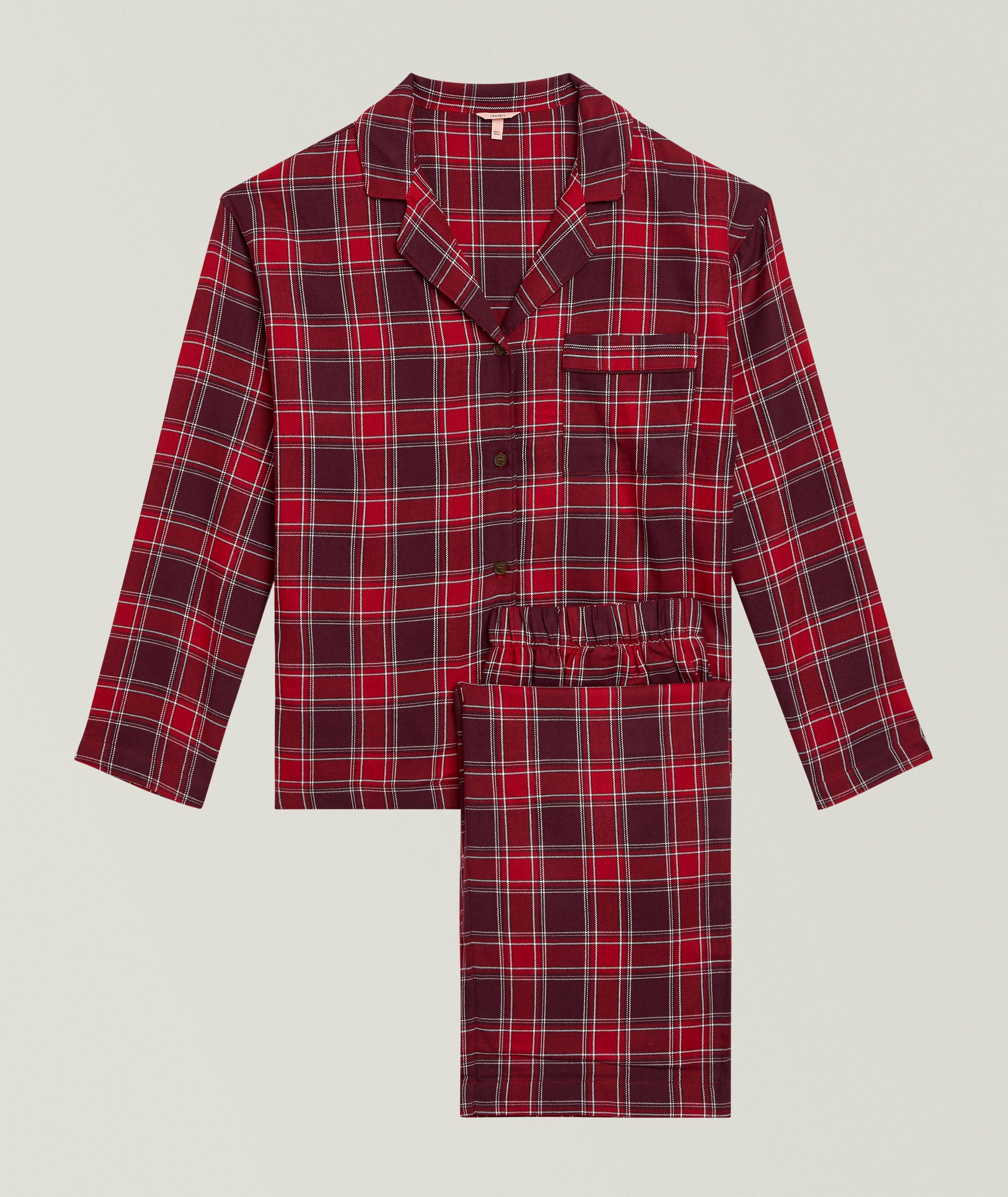 Women's Oxford Check Flannel Long Pyjama Set image 0