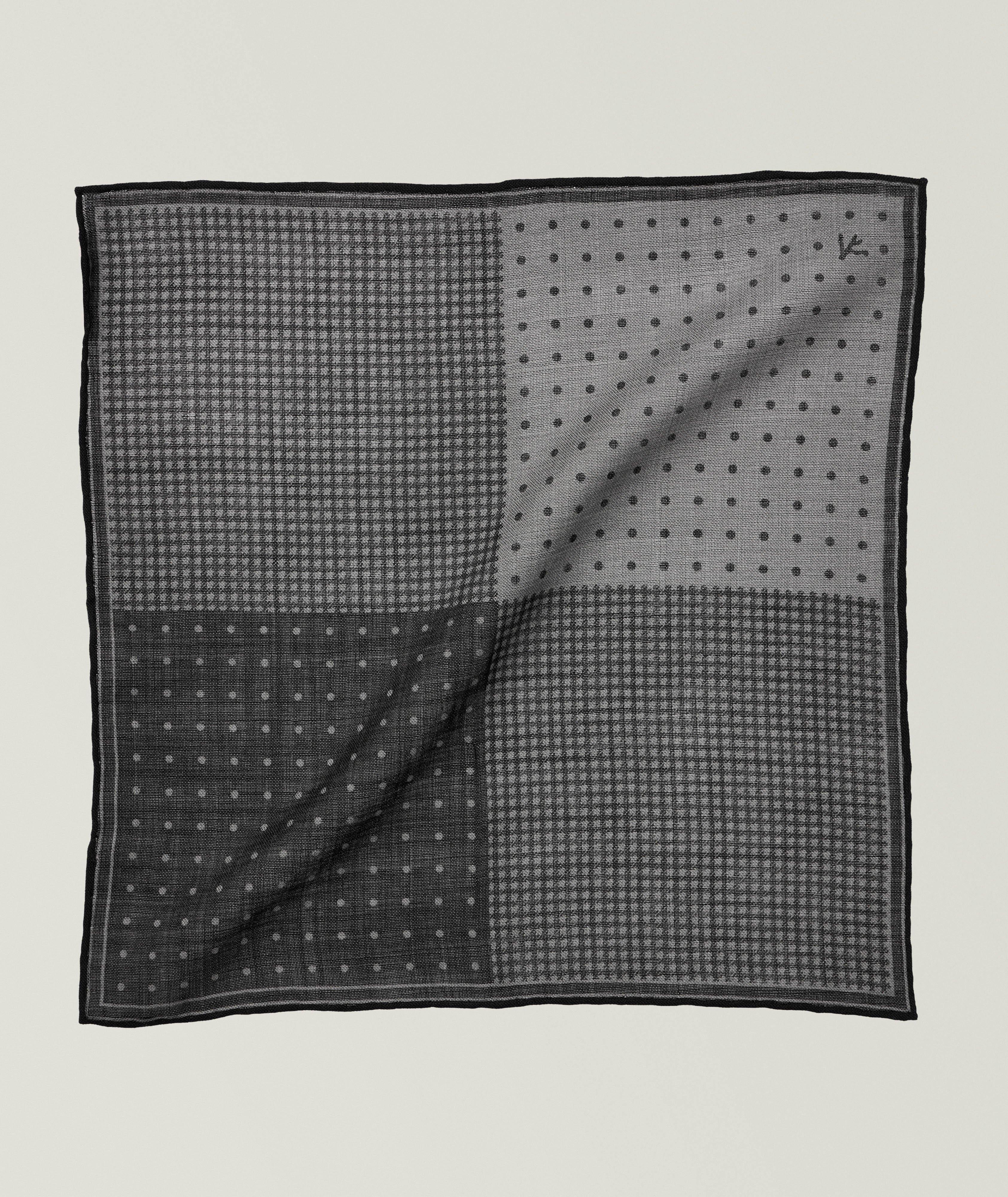 Printed Wool Pocket Square image 0
