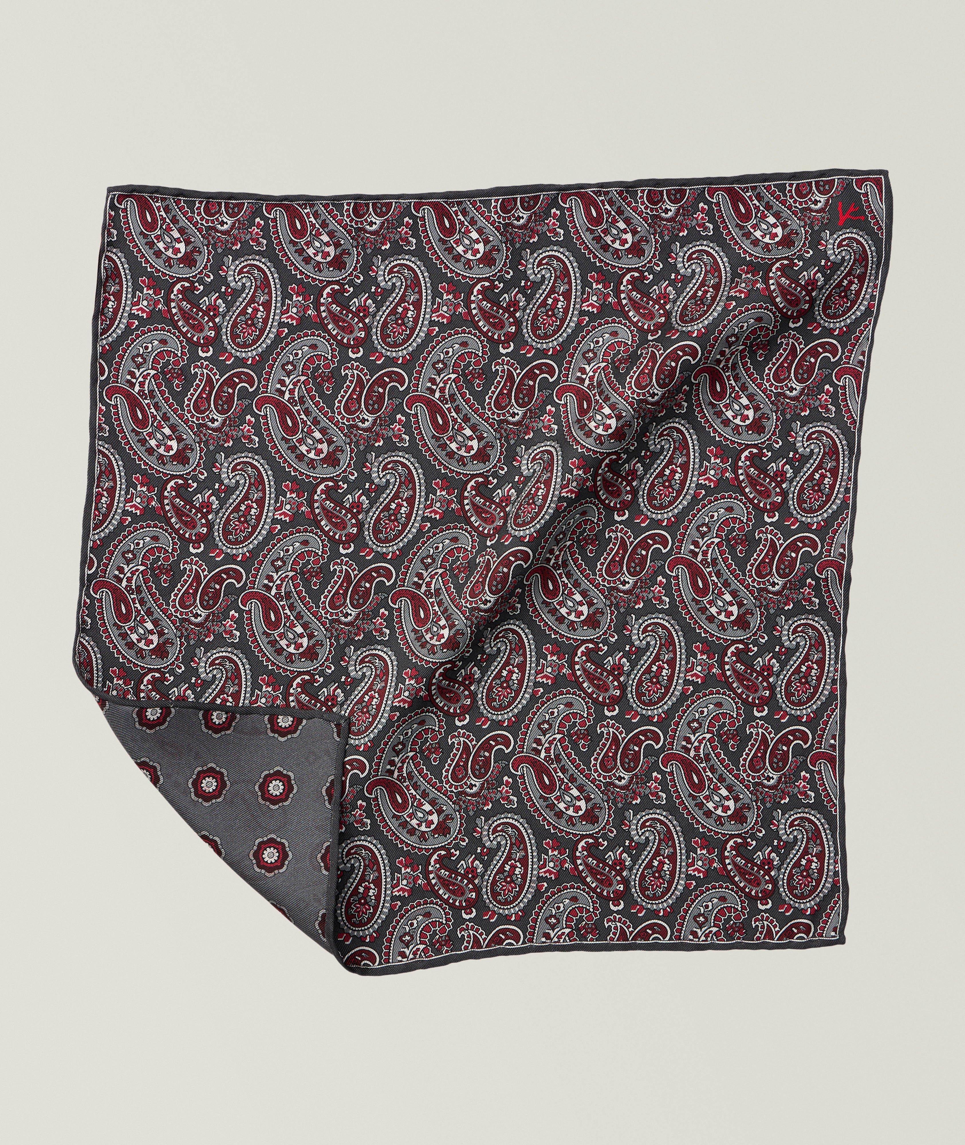 Paisley-Medallion Silk Pocket Square image 0