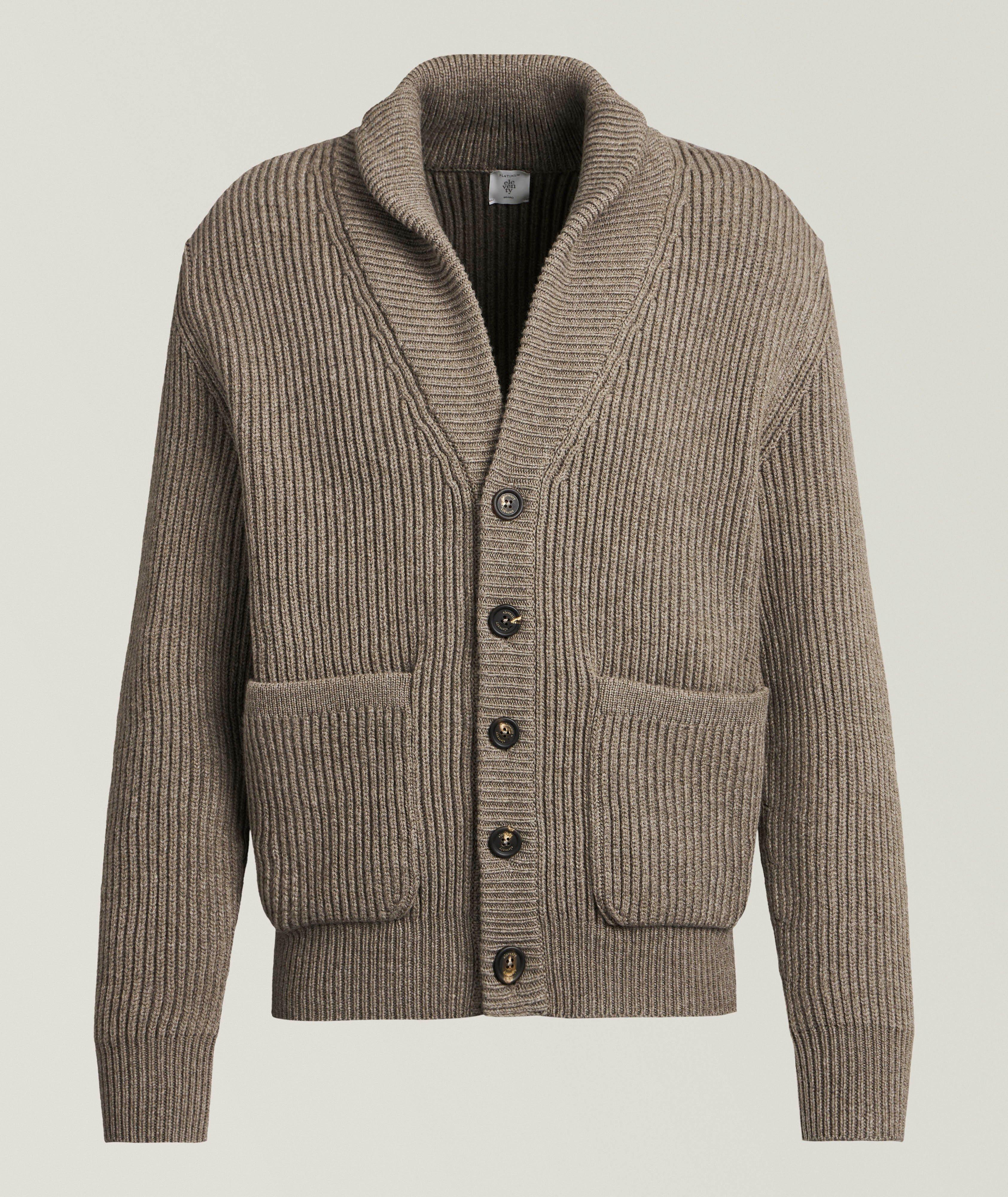 Eleventy Cardigan laine tricot-côtelé