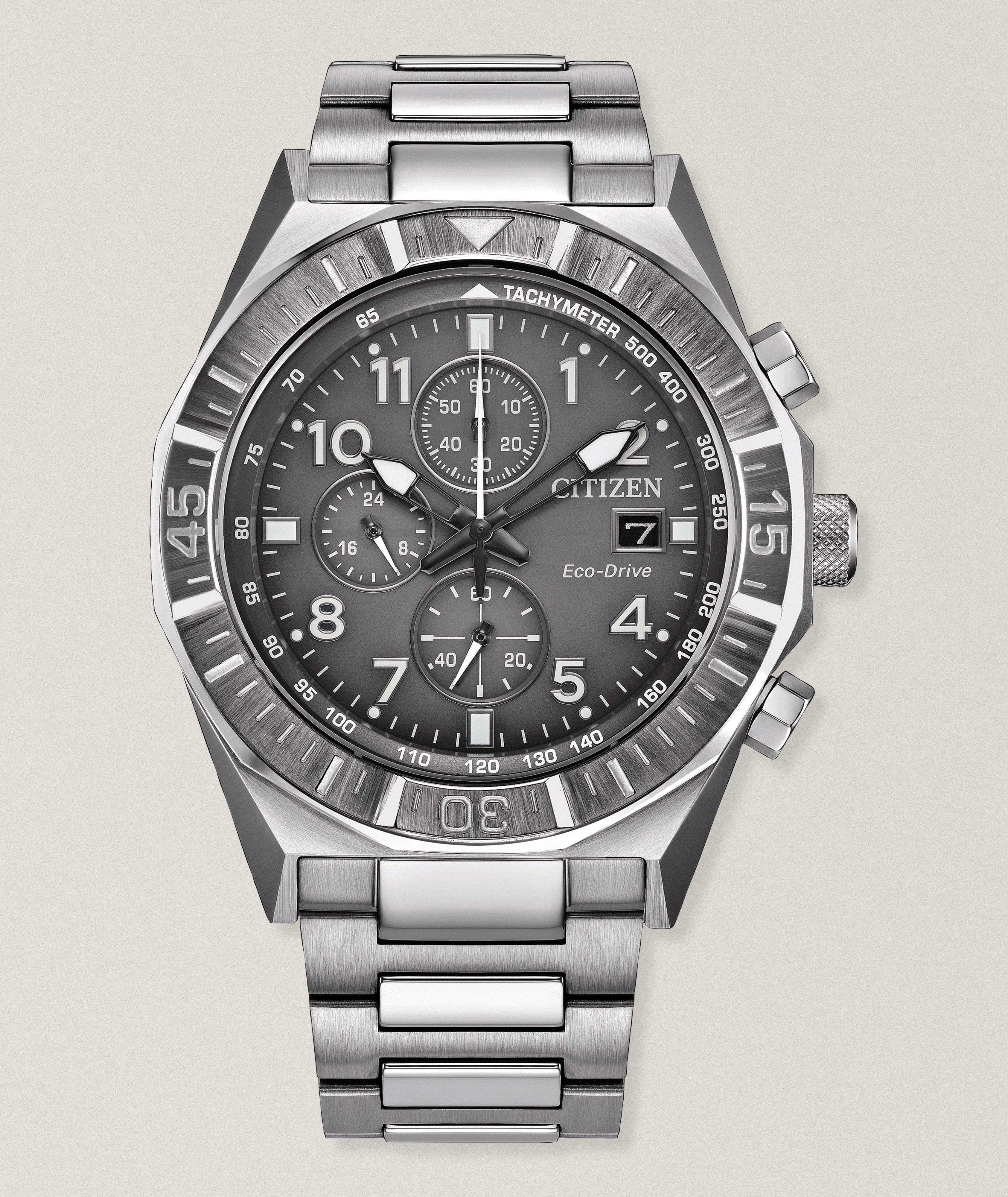 Citizen Nighthawk Eco-Drive Stainless Steel Watch 
