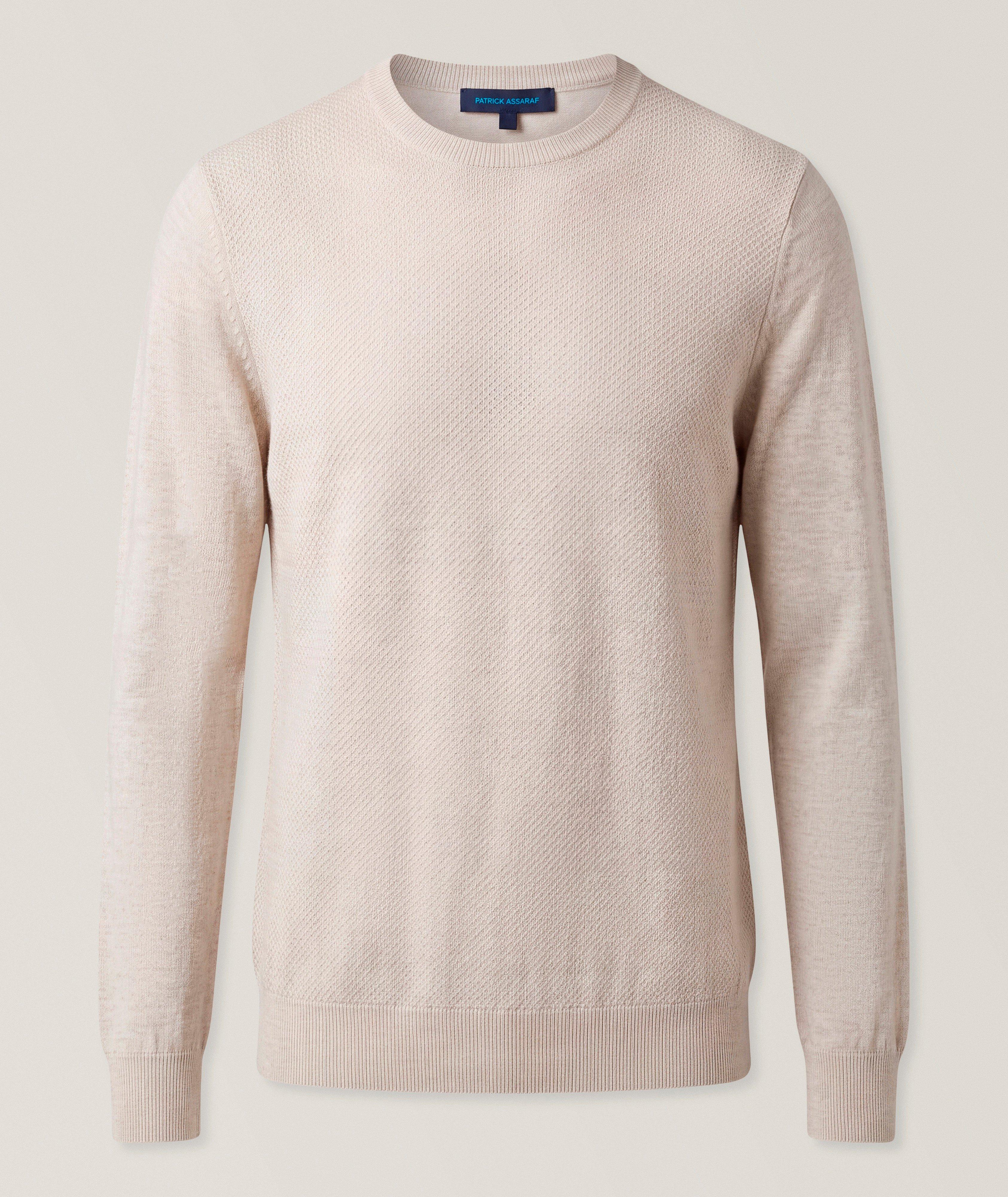 Patrick Assaraf Hybrid-Stitch Extrafine Merino Wool Sweater