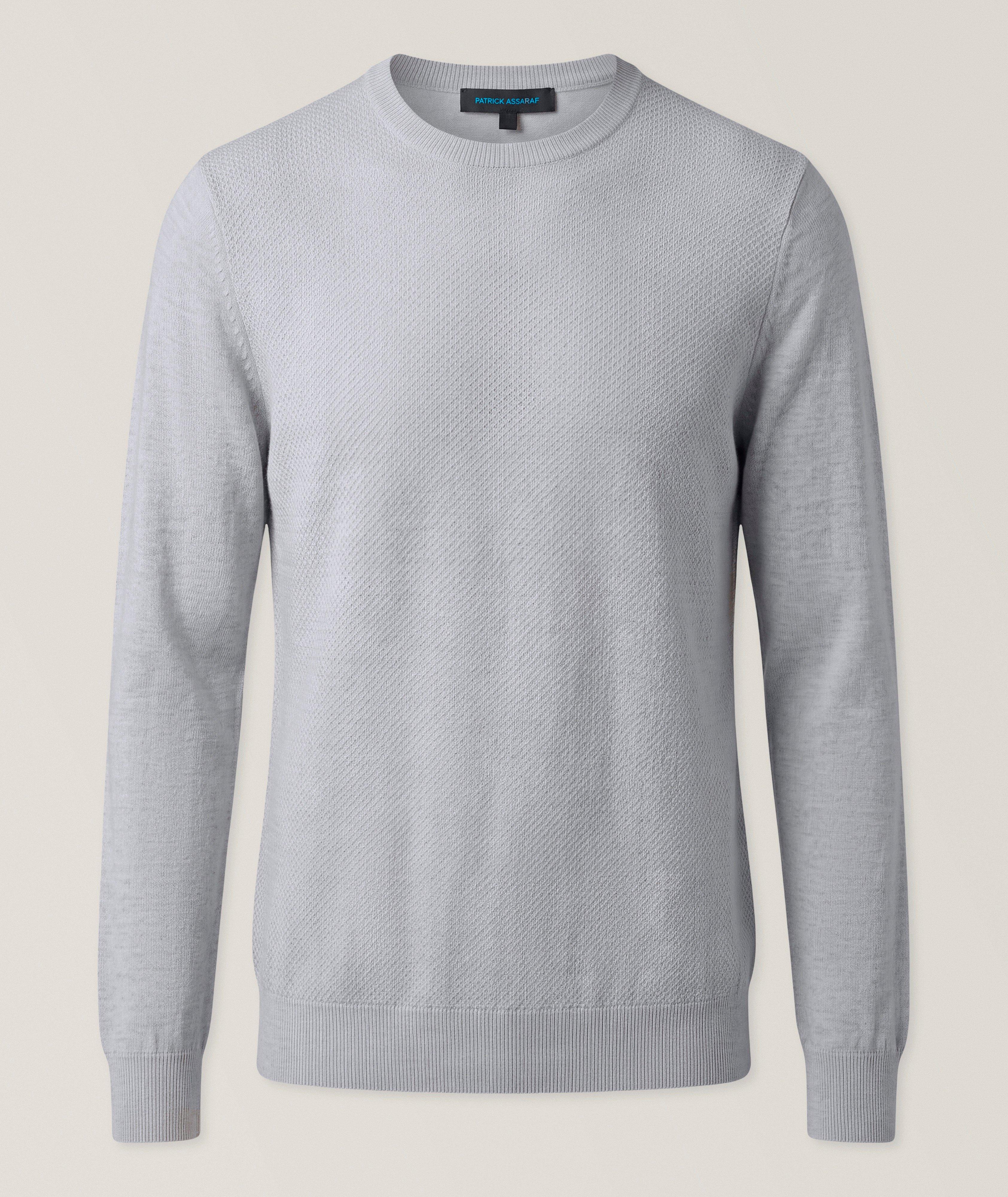 Patrick Assaraf Hybrid-Stitch Extrafine Merino Wool Sweater