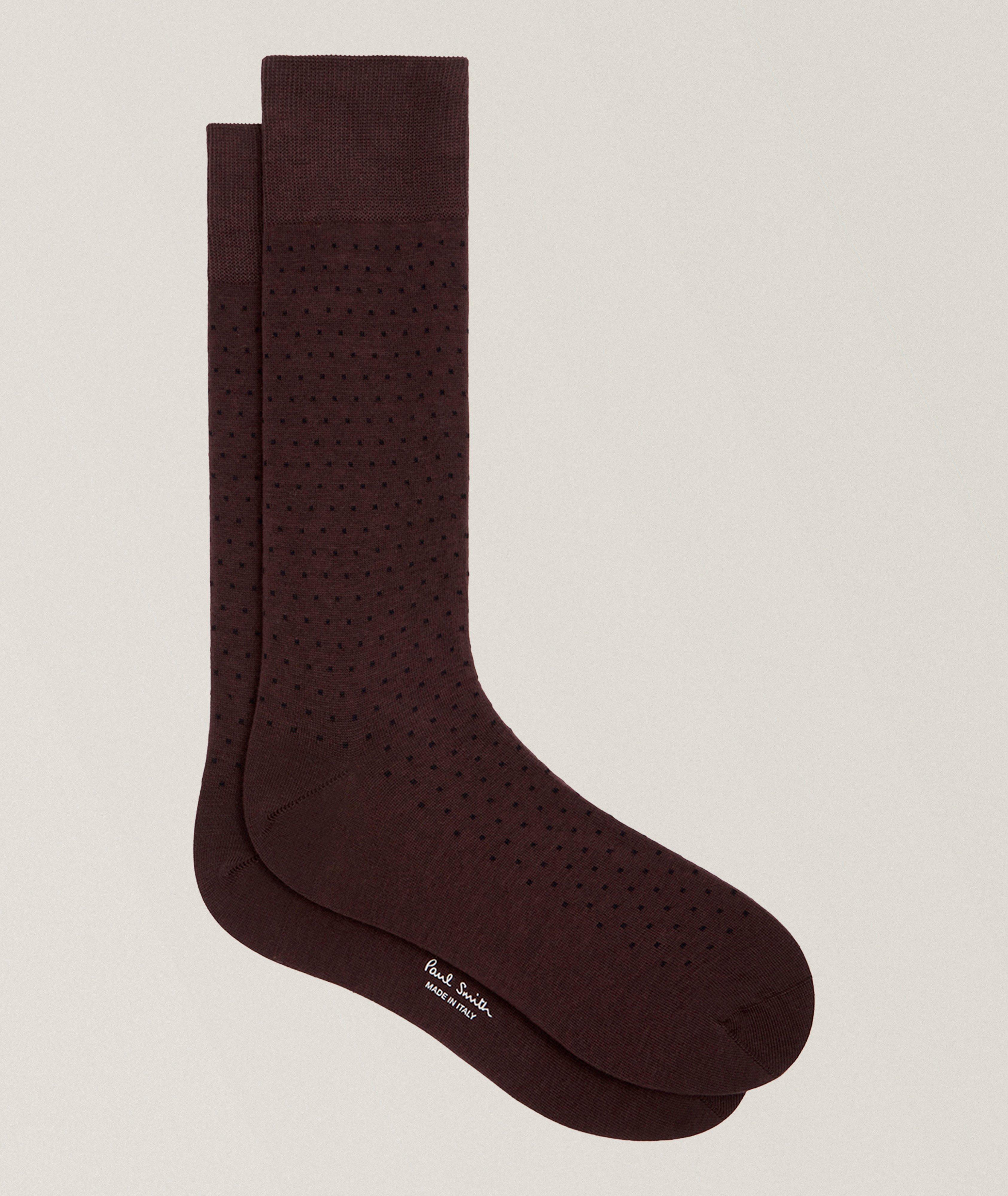 Paul Smith Tiny Polka Dot Stretch-Cotton Socks