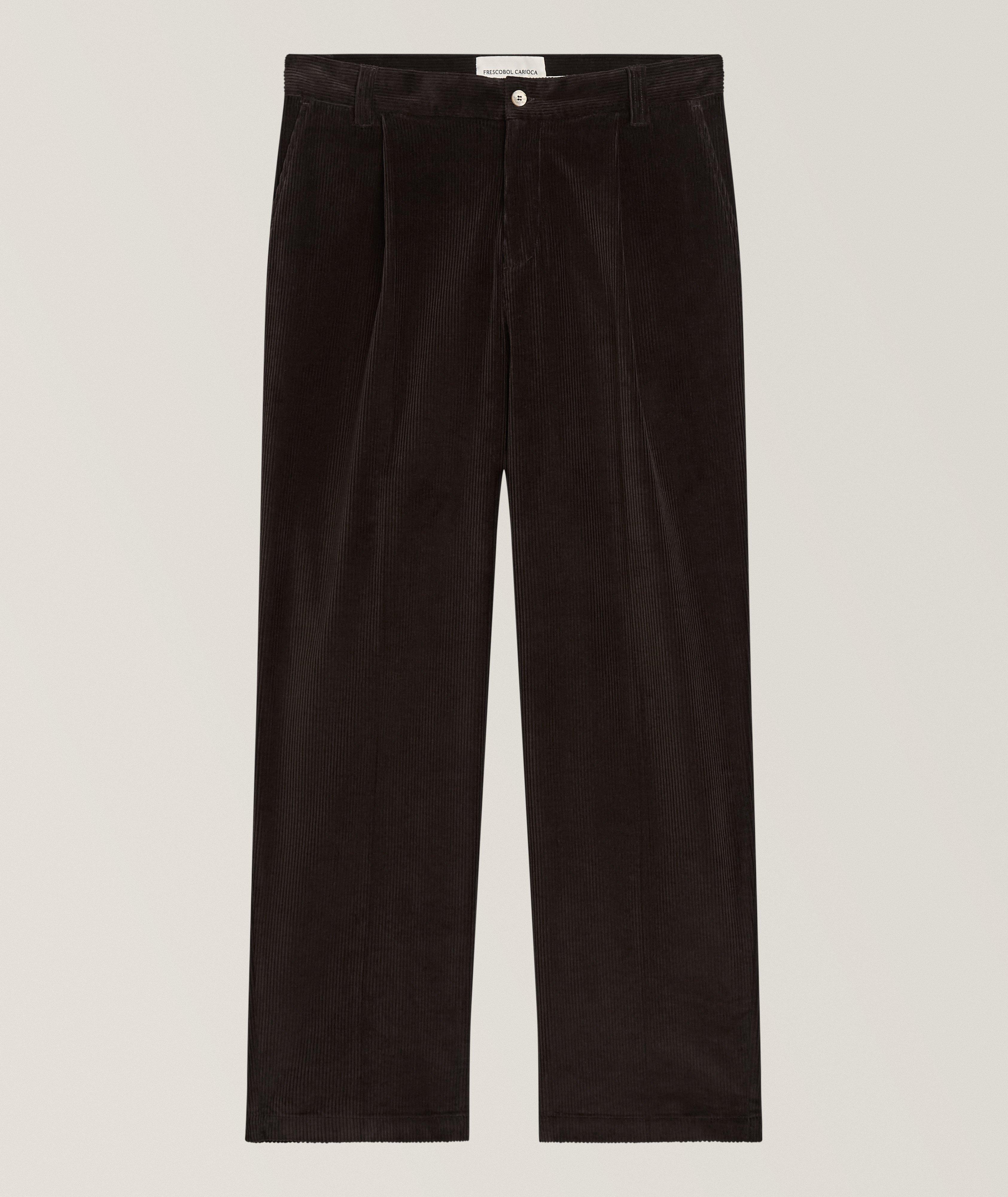 Frescobol Carioca Pleated Cotton-Blend Corduroy Pants