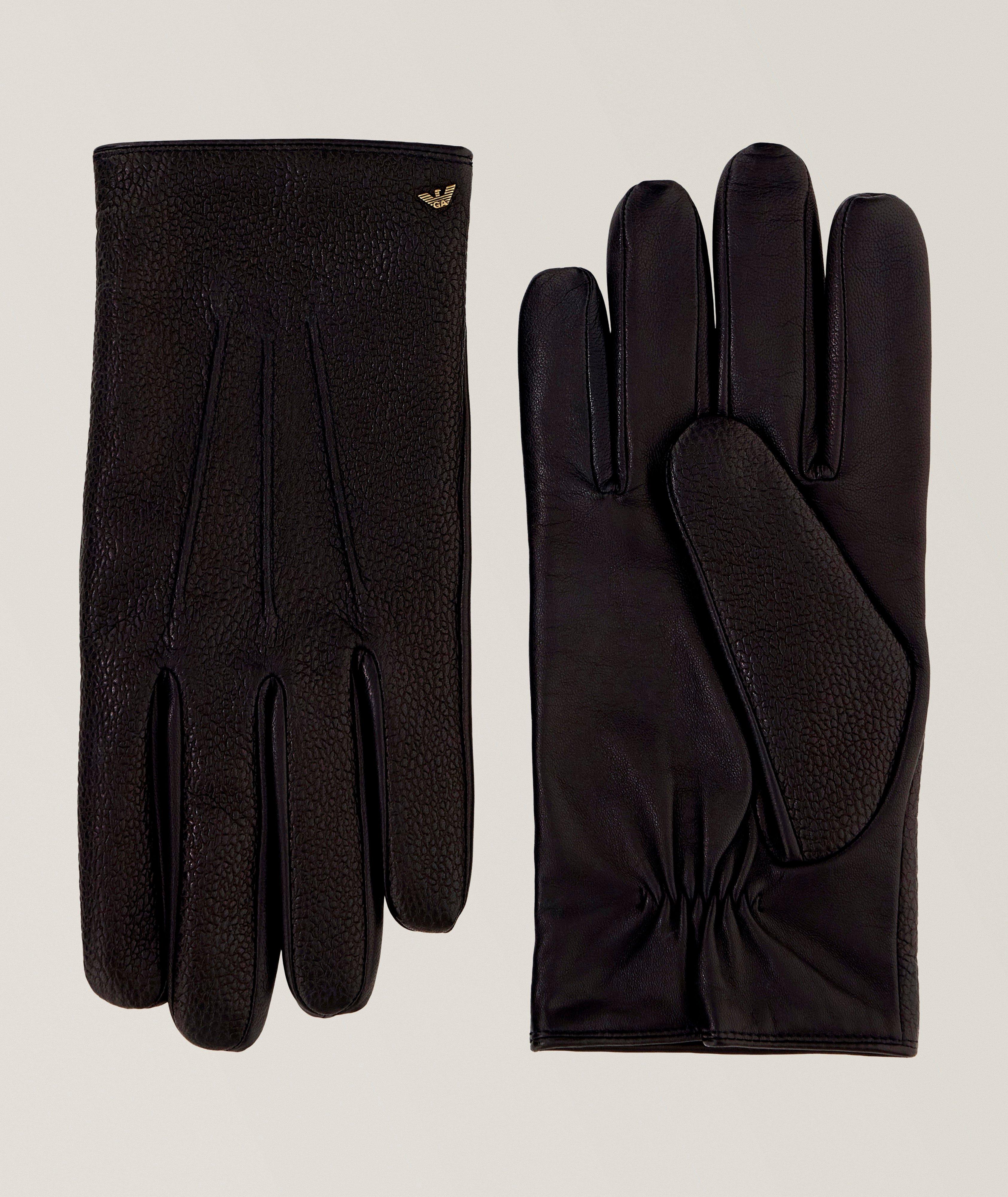 Gants en cuir laine-doublés aigle métal image 0