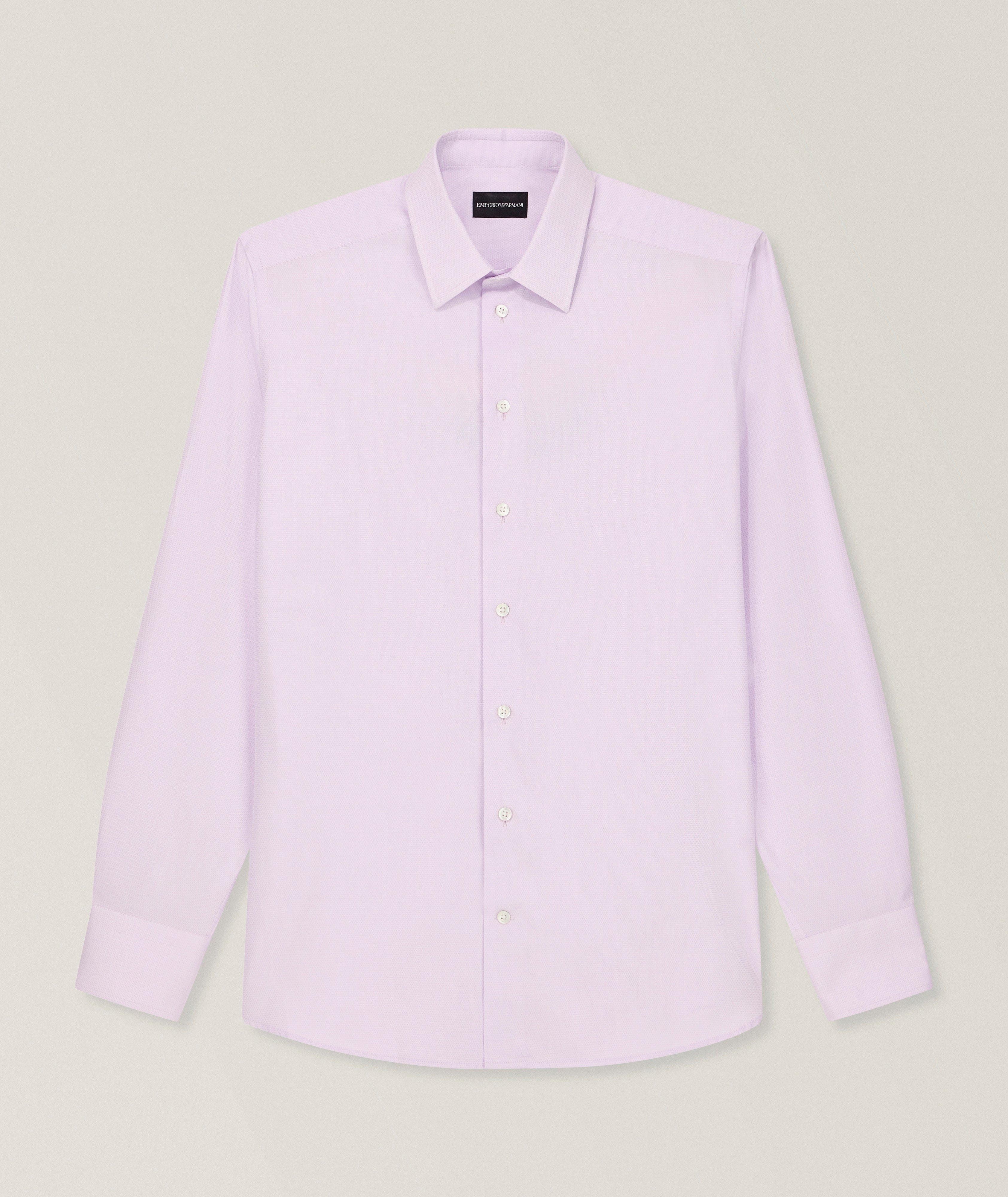 Emporio Armani Chemise coton-lyocell piqué texturé