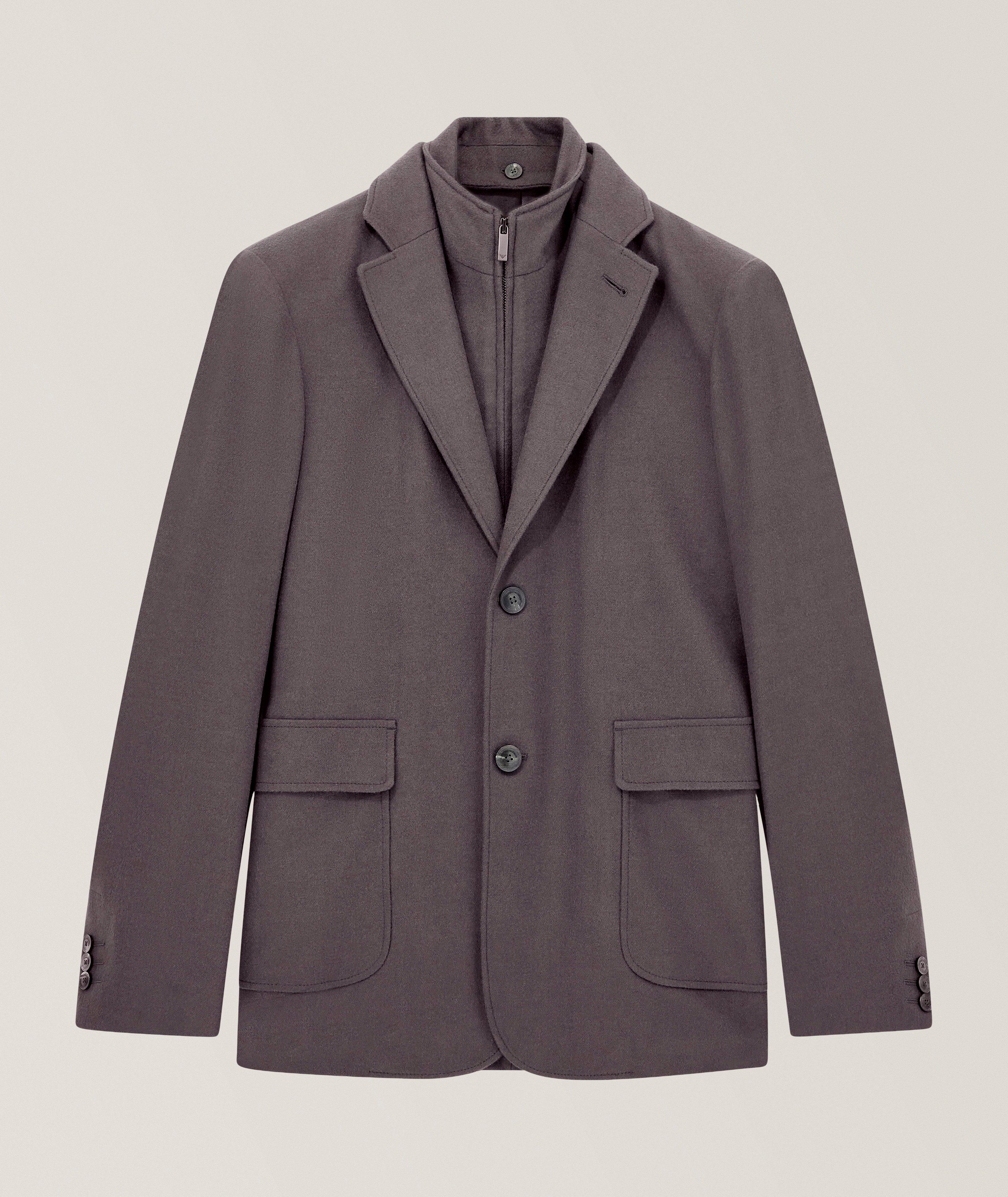 Emporio Armani Veston sport bavette cachemire-laine vierge