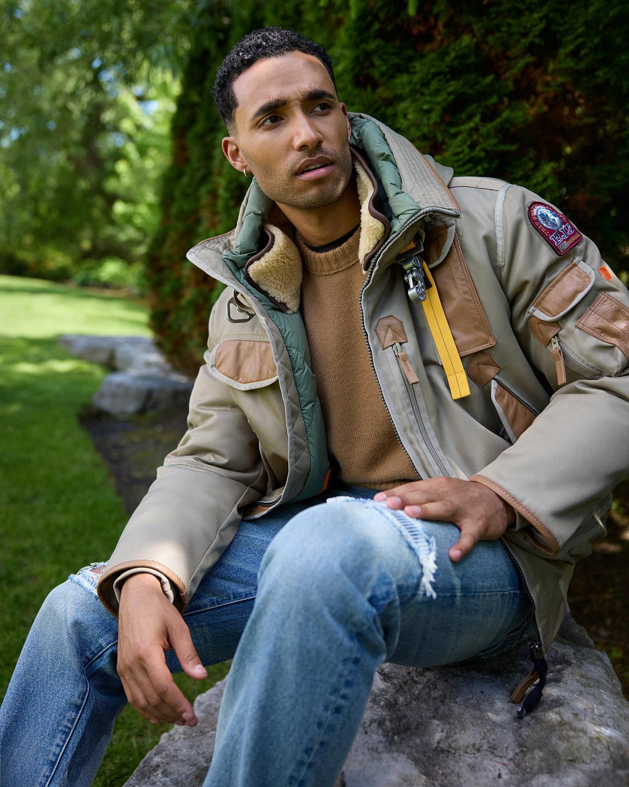 Lightweight Outerwear Look 2 featuring Parajumpers, Frame, Purple, and Harold, Homepage, FW26 collection