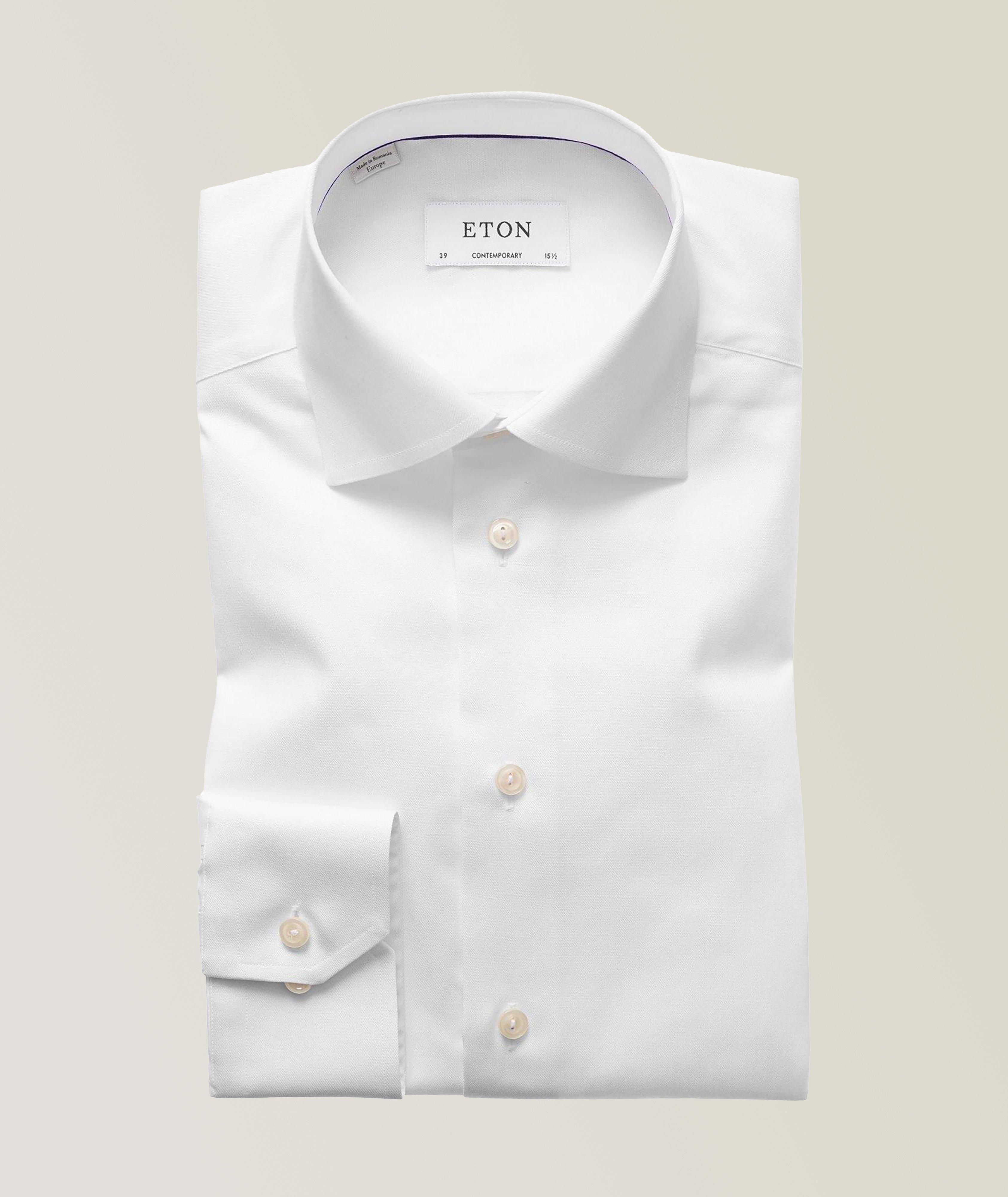 Eton Chemise habillée à tissage diagonal de coupe contemporaine