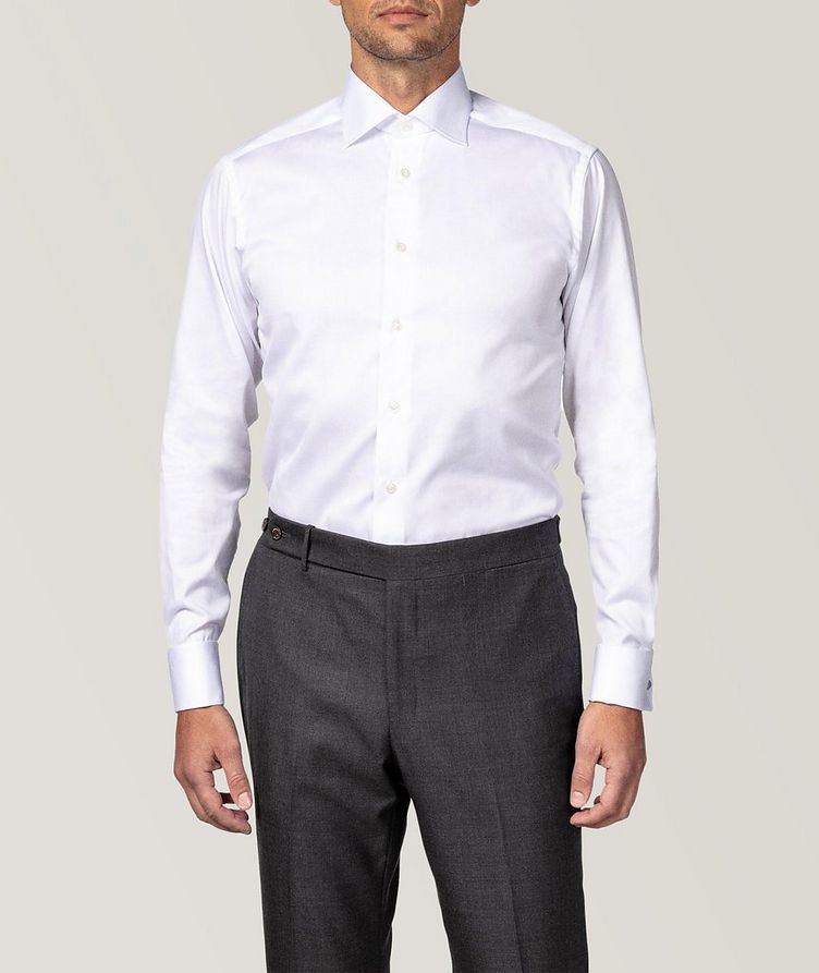 Contemporary-Fit Twill Dress Shirt with French Cuff image 1
