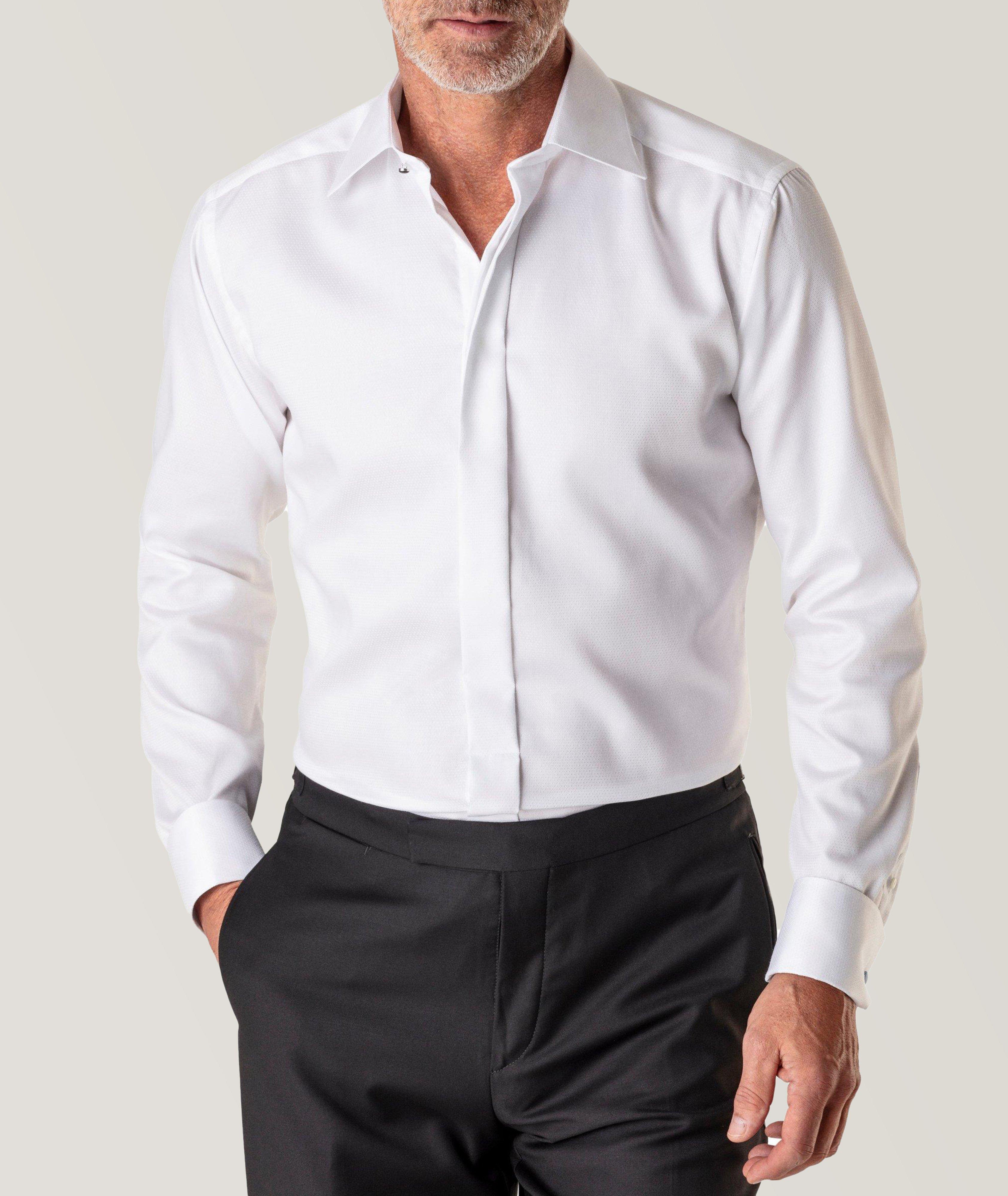 Contemporary-Fit Diamond Weave Tuxedo Shirt