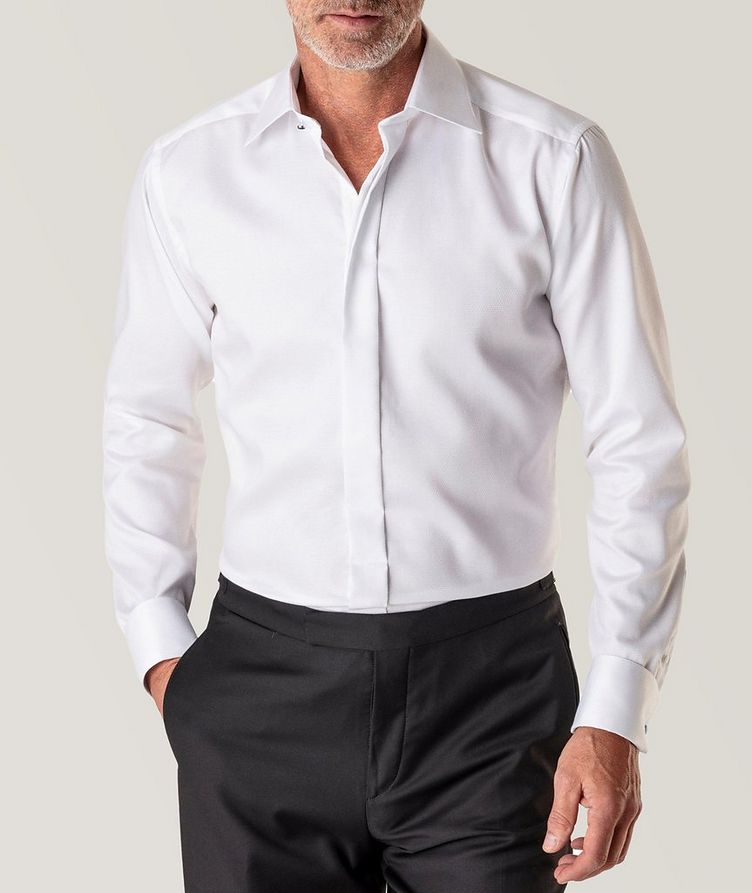 Contemporary Fit Diamond Weave Tuxedo Shirt  image 1
