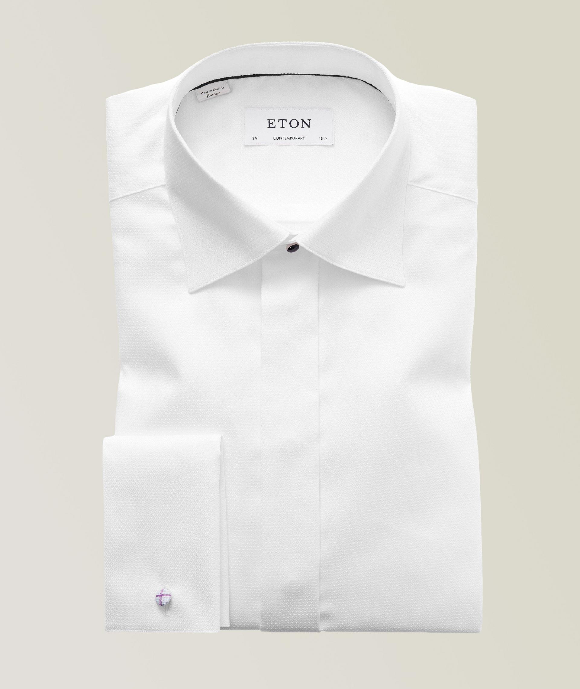 Contemporary-Fit Diamond Weave Tuxedo Shirt  image 0