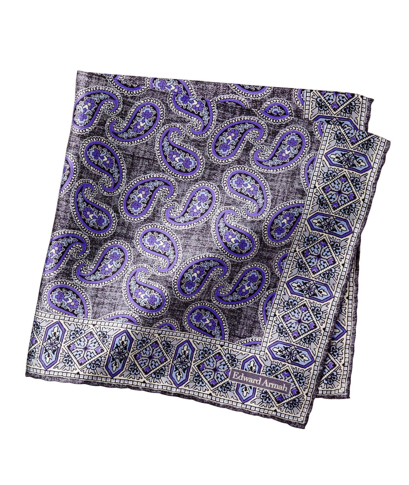 Paisley Print Silk Pocket Square image 0