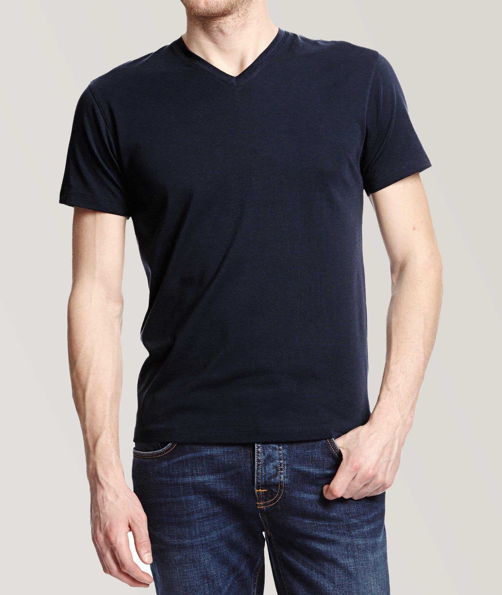 Pima Stretch-Cotton V-Neck T-Shirt image 0