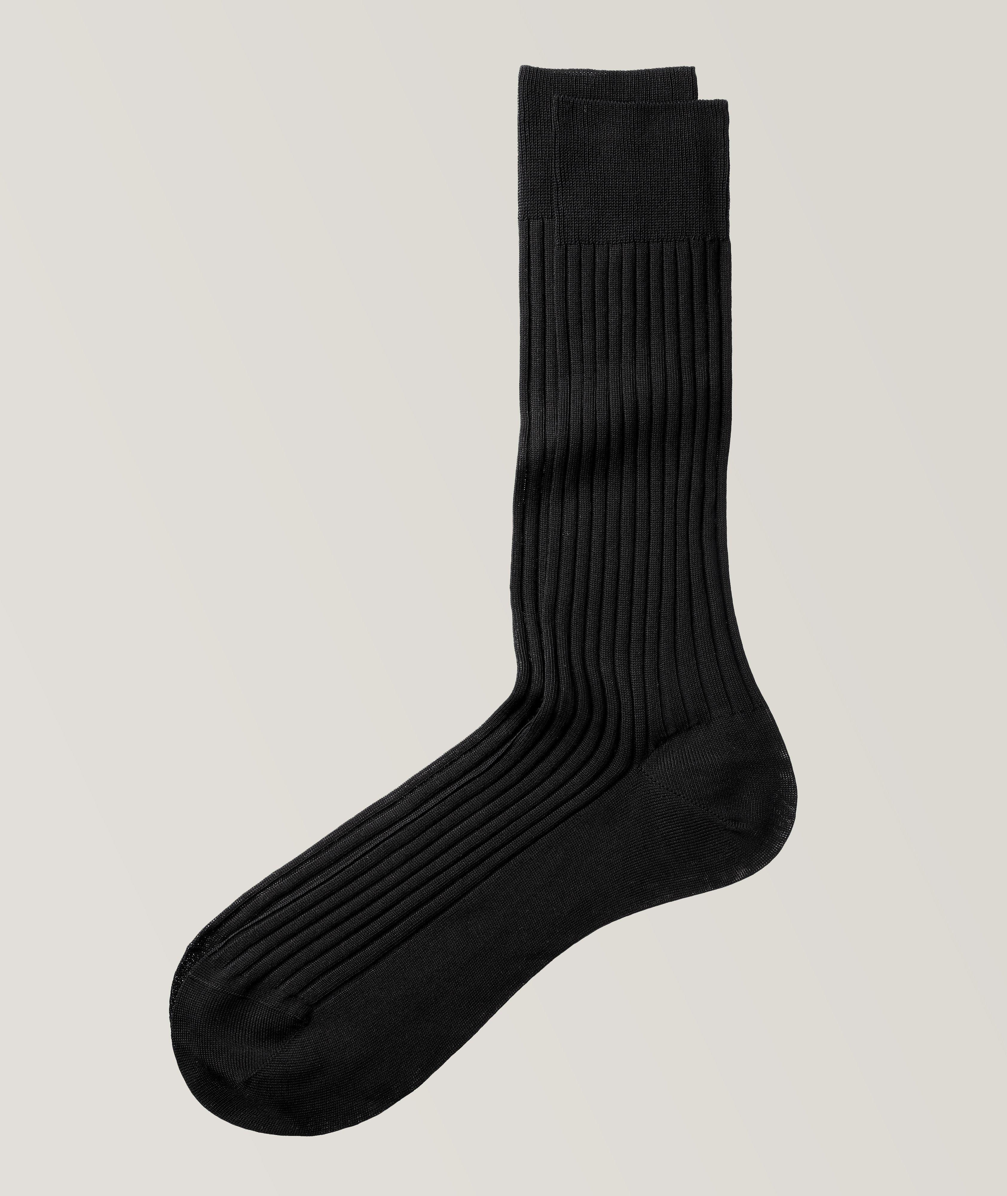 Danvers Ribbed Cotton-Blend Dress Socks image 0