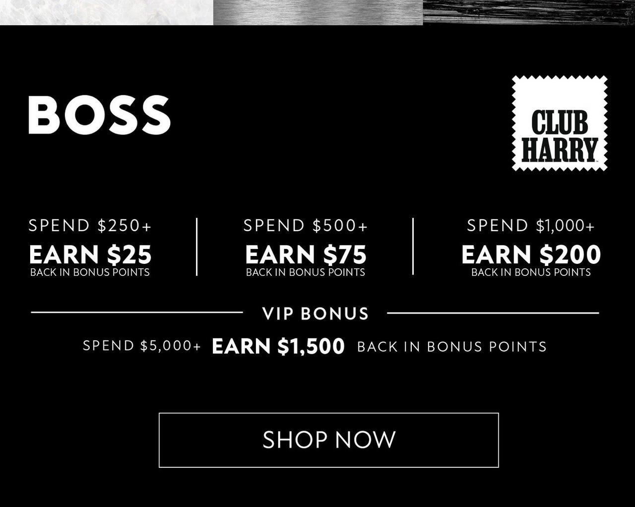 BOSS bonus week offer message