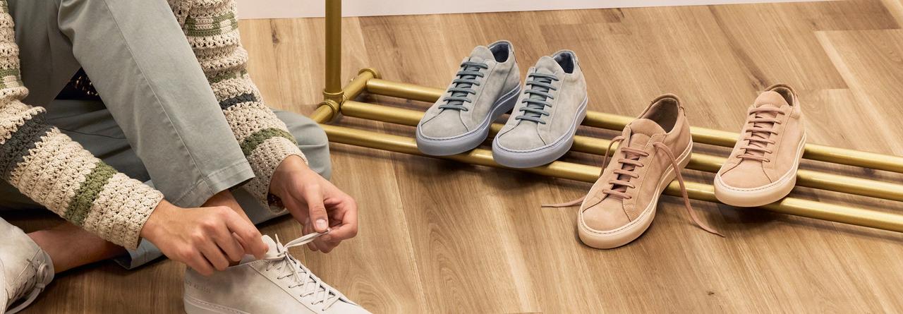 Common Projects shoes showcased in three different colours