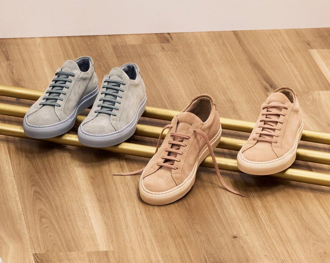 Common Projects shoes showcased in three different colours