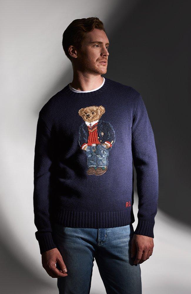 modèle masculin portant un Polo Ralph Lauren pull