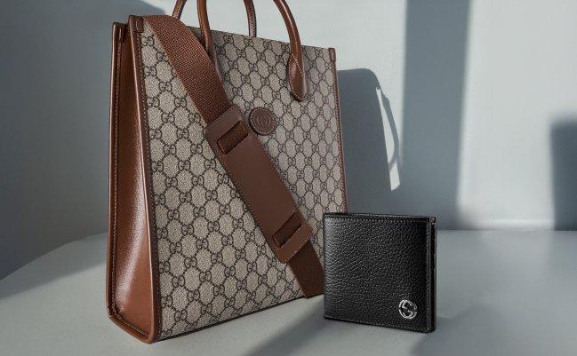 sac Gucci brun à monogramme et portefeuille noir Gucci