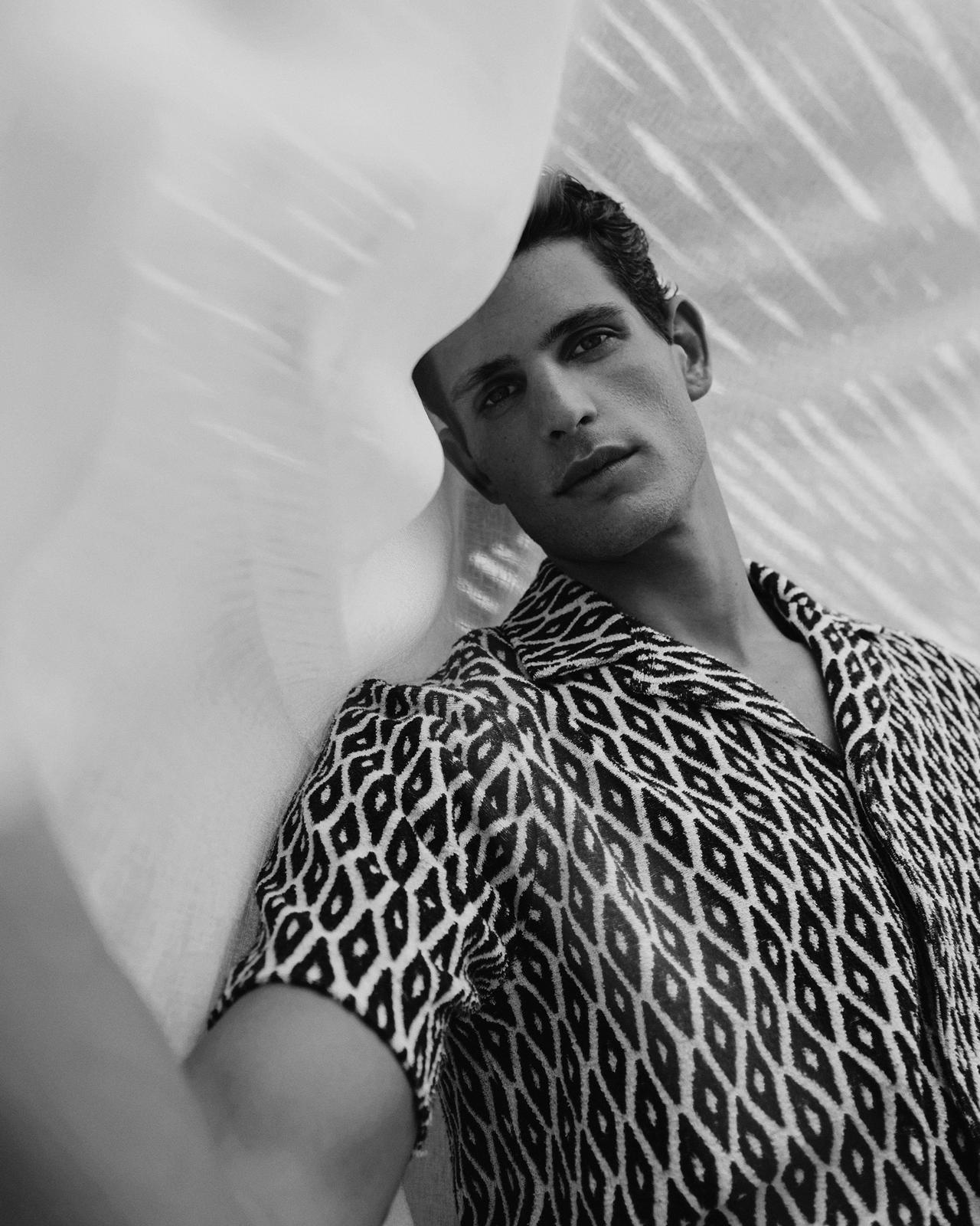 Male model wearing British brand Orlebar Brown