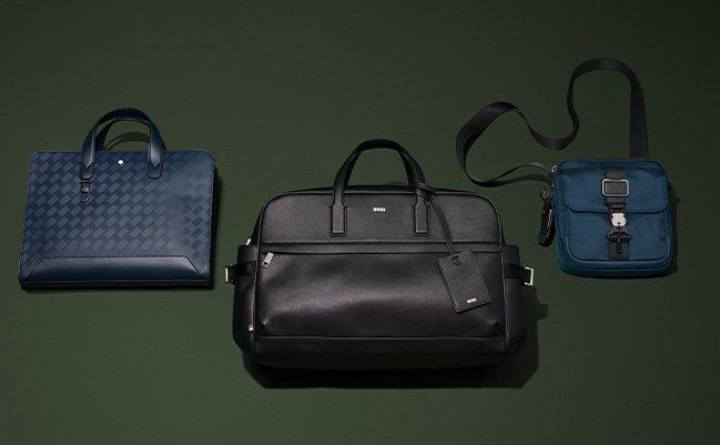 Three bags displayed illustrating commuting essentials