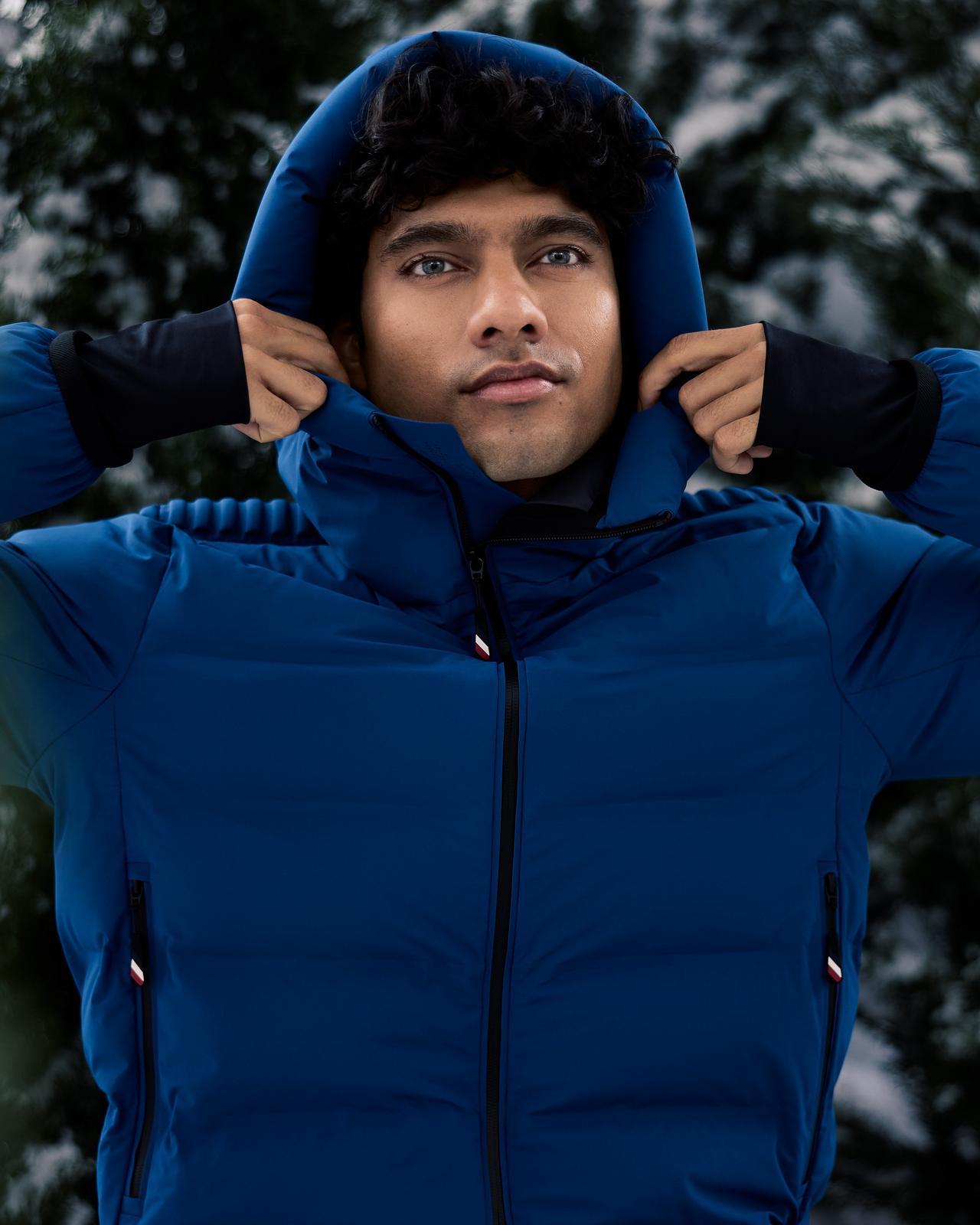 Male model wearing Moncler Grenoble illustrating winter & ski