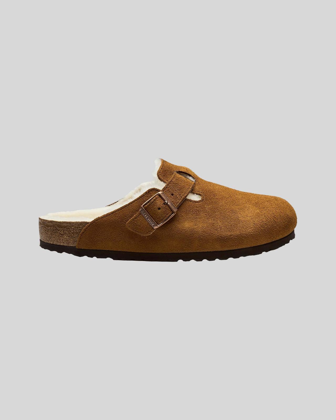 Mule Boston en suède doublée de rason, Birkenstock 